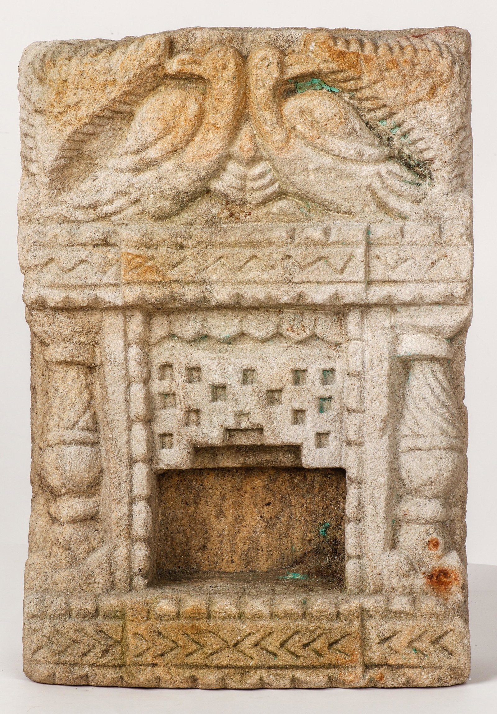 Antique Indian Carved Stone Temple Oil Lamp Niche (1 of 7)