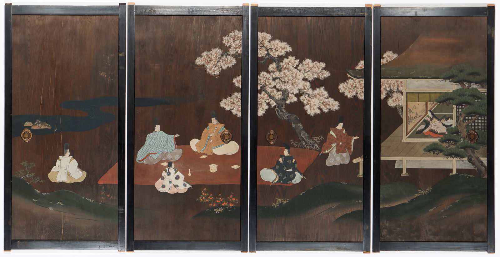 Set of 4 Antique Japanese Fusuma Painted Room Partitions (1 of 11)