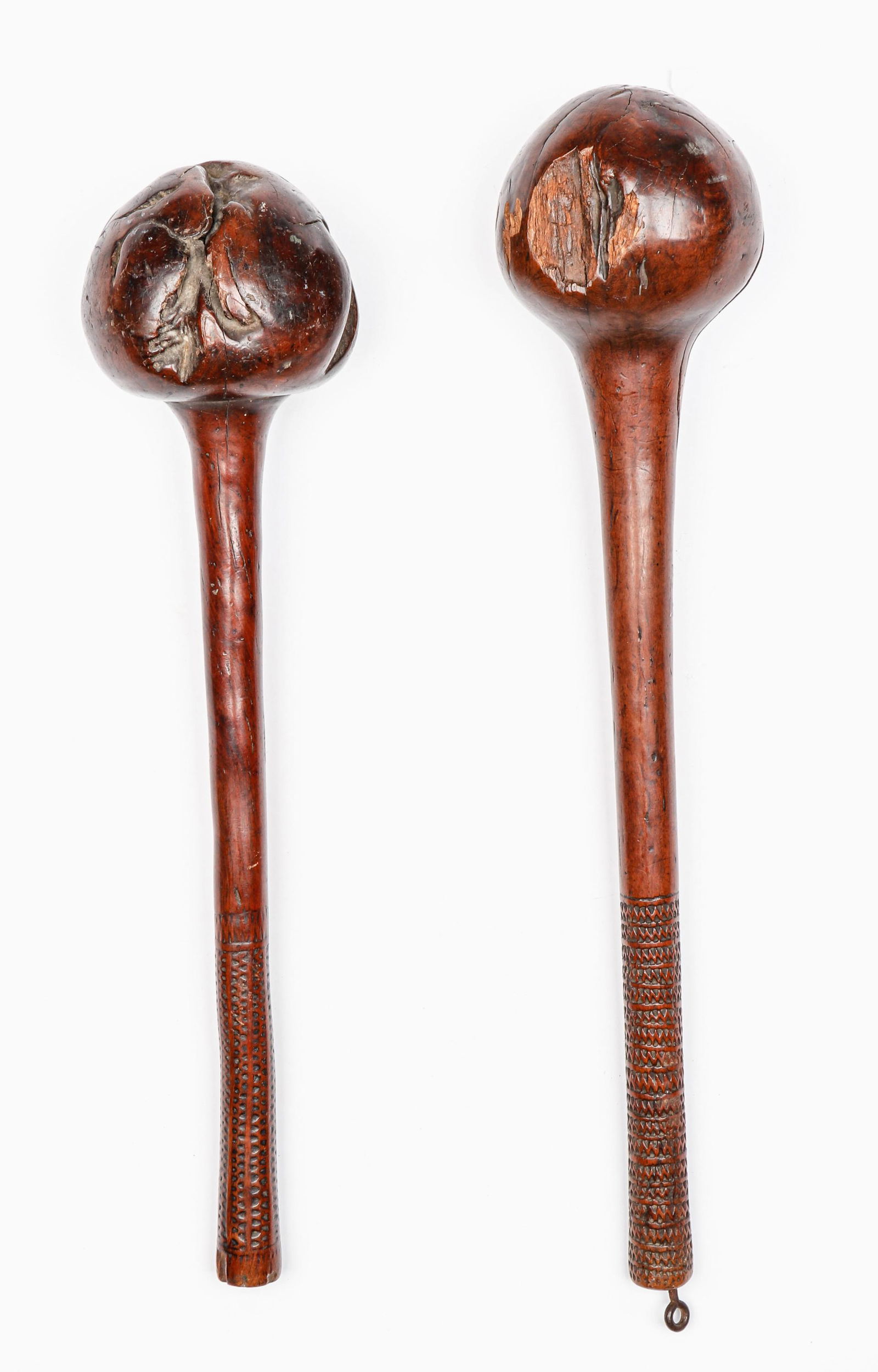 2 Fijian Ula Drisia Throwing Clubs, Late 19th-Early 20th C. (1 of 7)