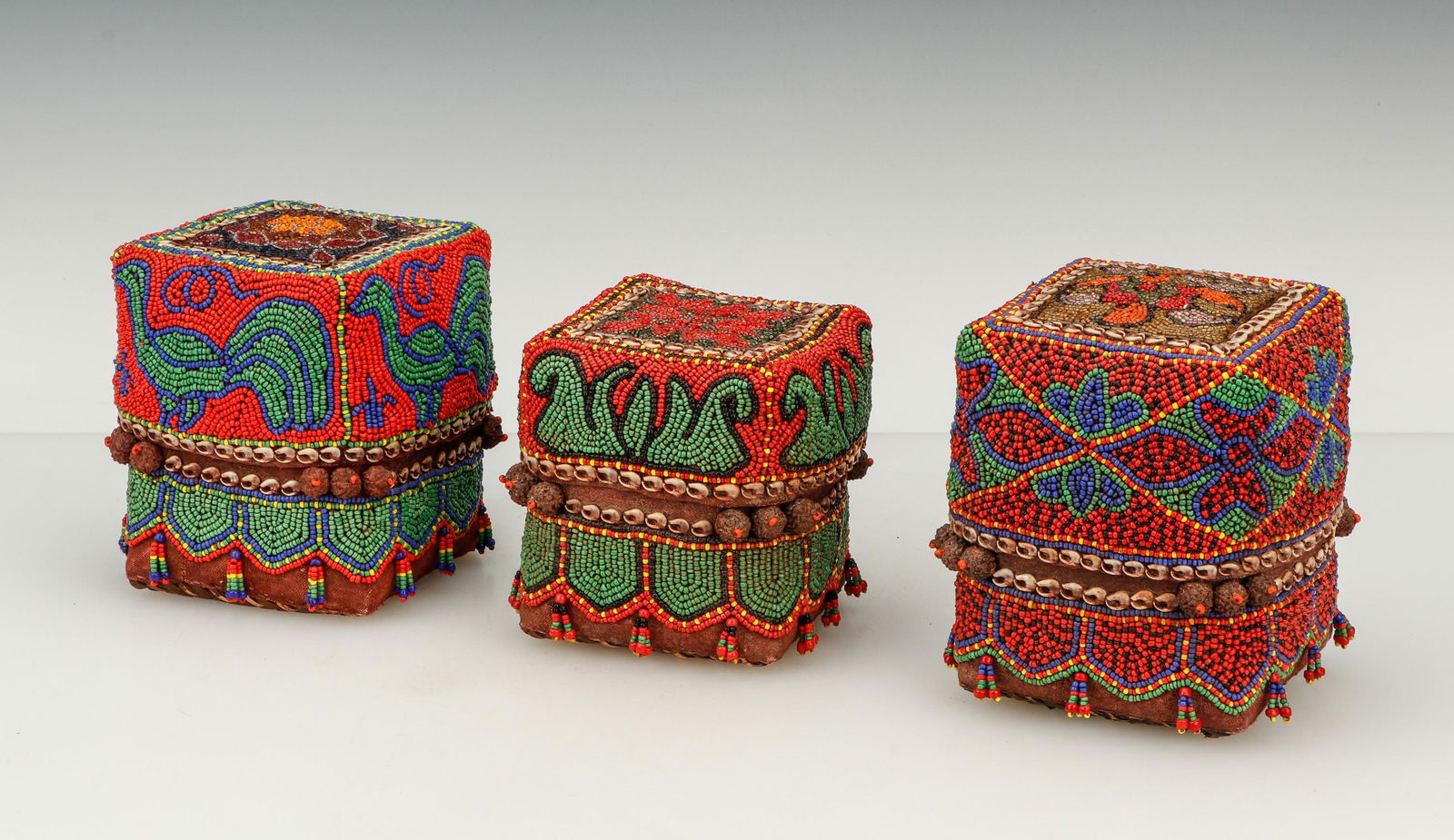 3 Sumatran Beaded Woven Wedding Baskets (1 of 7)