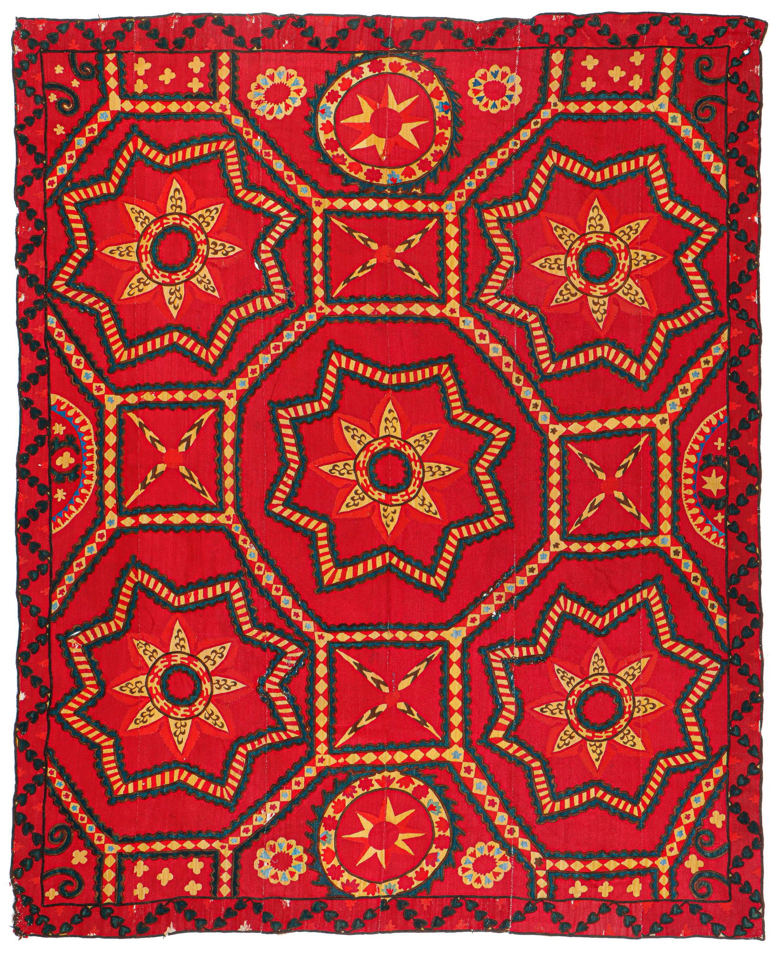 Large Tashkent Suzani, Central Asia, 19th C. (1 of 3)