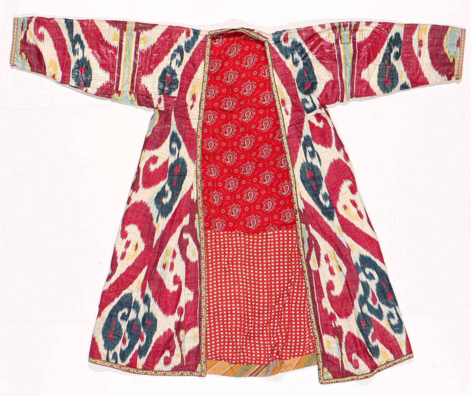 Uzbek Silk Ikat Chapan With Russian Cotton Lining, 19th C. (1 of 3)