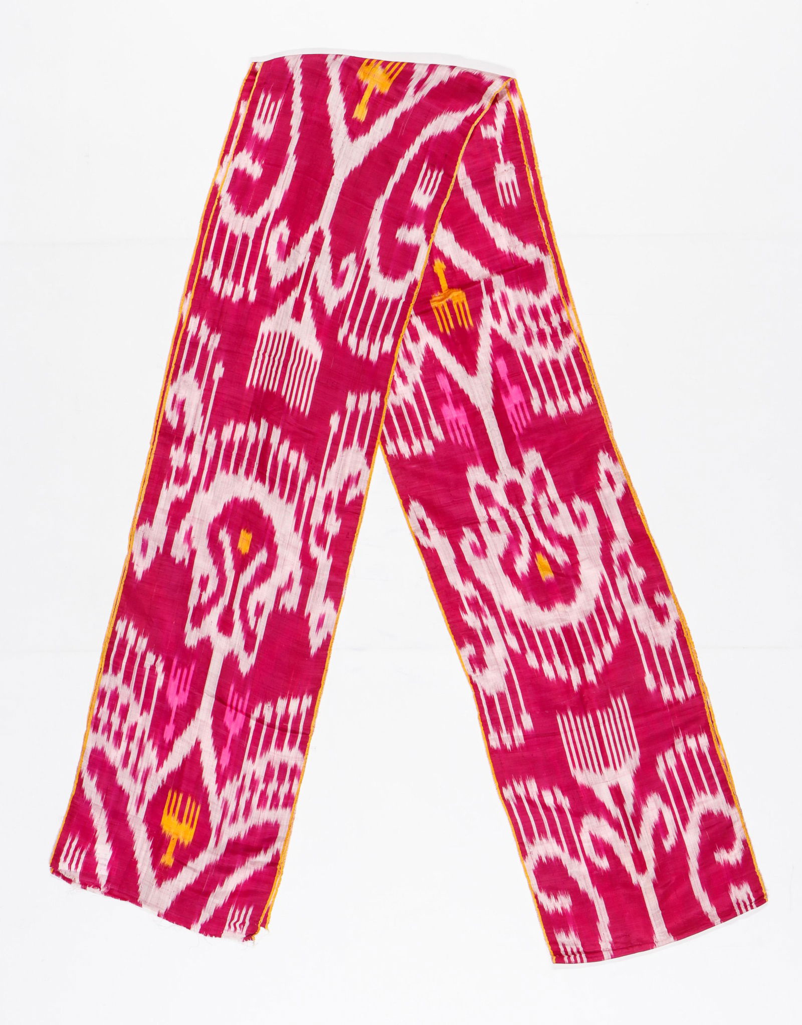 Uzbek Silk Ikat Long Panel, Late 19th-Early 20th C. (1 of 2)