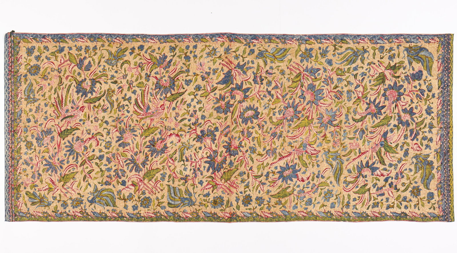 Kain Panjang, Tiga Negeri, Indonesia, 1960s-1970s: Kain Panjang, Tiga Negeri, Indonesia, 1960s-1970s. Signed batik tulis in the style of Tiga Negeri batiks of the Tjoa family of Solo. Very good, no visible holes or tears. Slight discoloration on some 