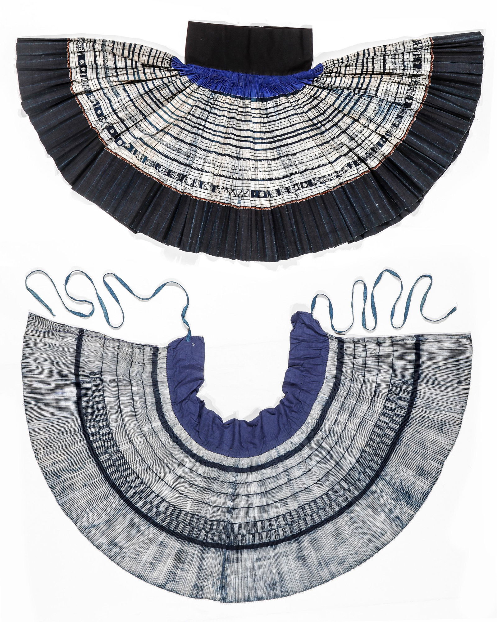2 Chinese Minority/Miao Indigo-Dyed Batik Pleated Skirts, China, Mid 20th C. (1 of 5)