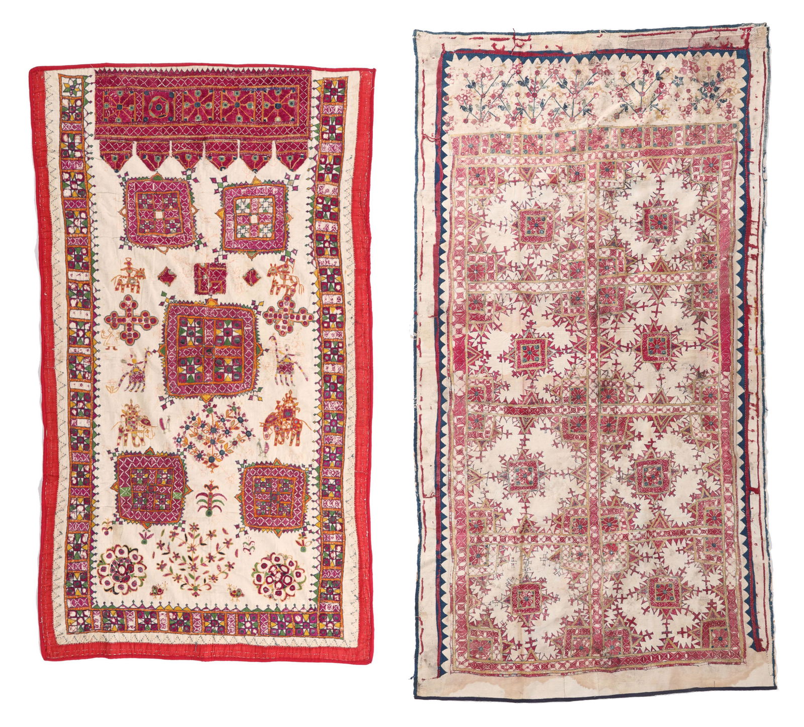 2 Embroidered Textiles With Mirrorwork, India, Early-Mid 20th C. (1 of 9)