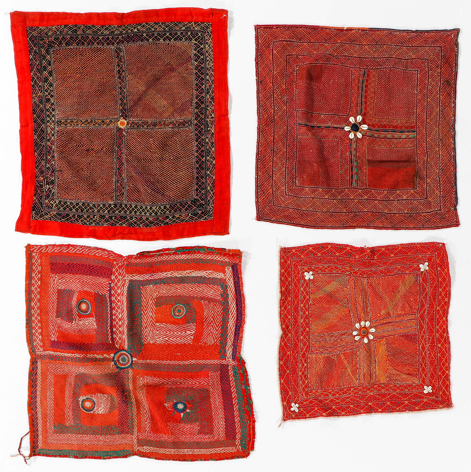 4 Banjara Embroidered Cotton Textiles, India, Early-Mid 20th C. (1 of 2)