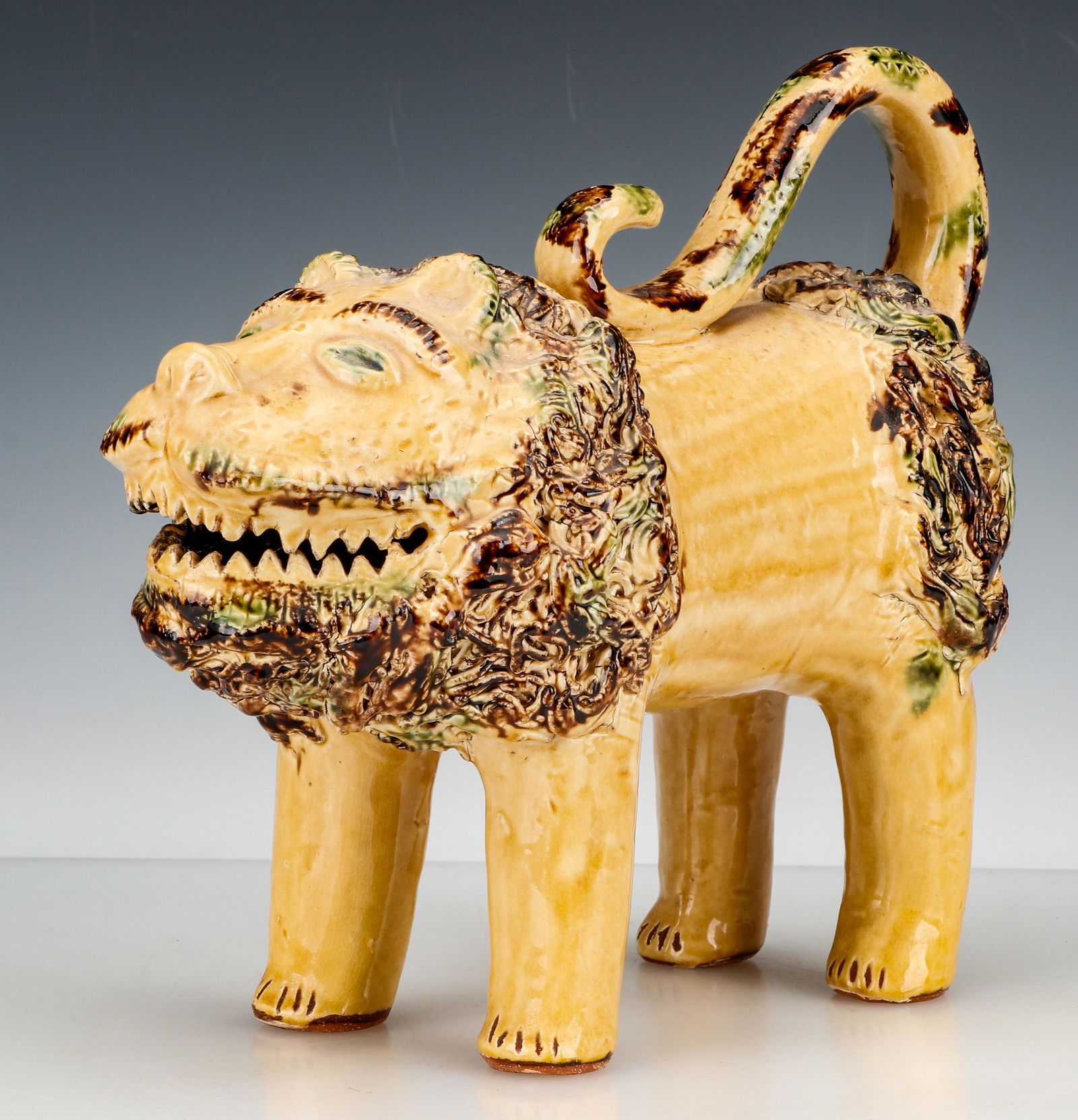 Large Redware Pottery Lion Figure (1 of 7)