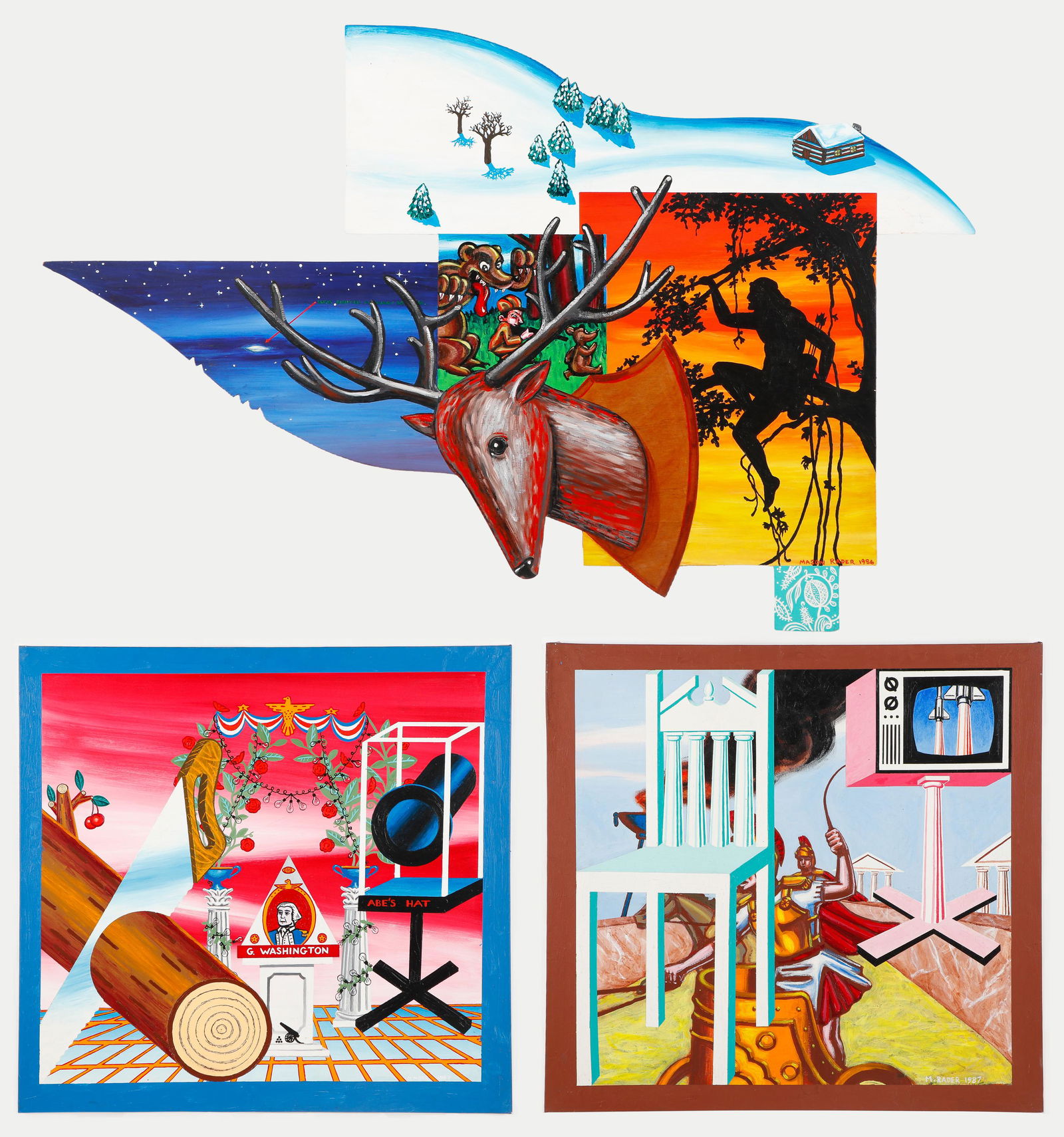 Mason Rader (American, b. 1961) 3 Paintings (1 of 11)