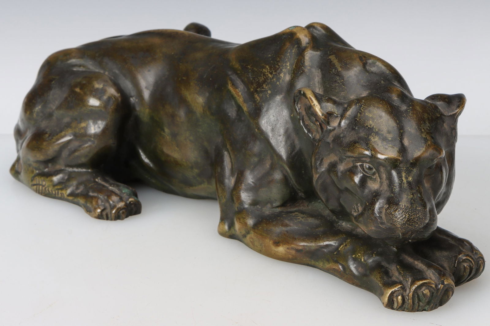 Continental Bronze Sculpture of a Resting Lioness (1 of 6)