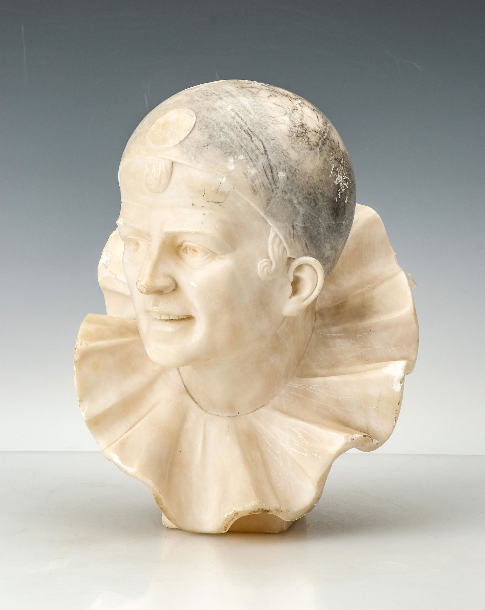 Vintage Alabaster Bust of Pierrot (1 of 6)