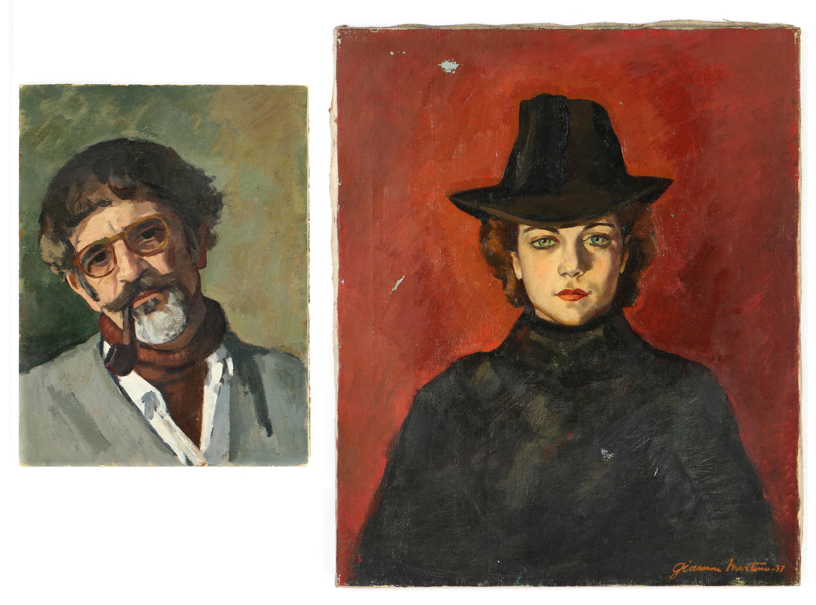 Giovanni Martino (American, 1908-1997) 2 Portraits (1 of 6)