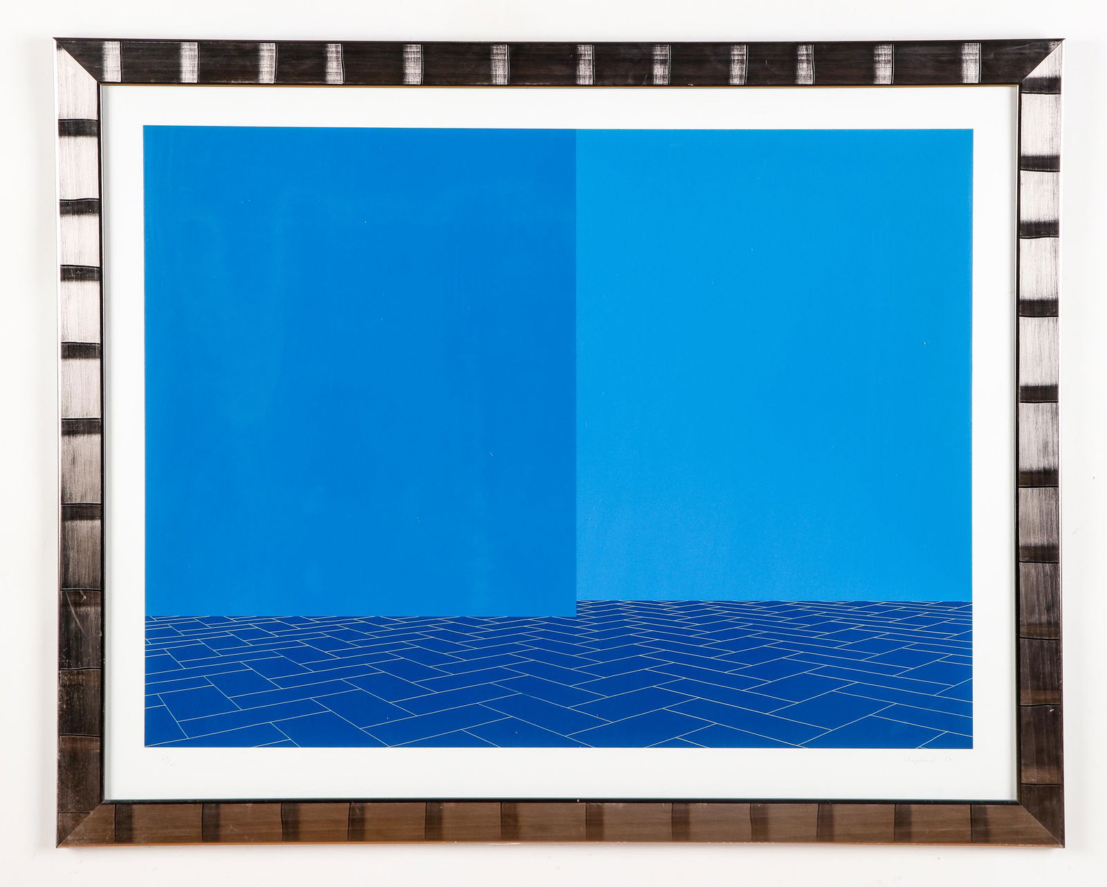 Kate Shepherd (American, b. 1961): Kate Shepherd (American, b. 1961) "Imagined Evening Day, Blue Brick Stage," 2004, serigraph, numbered, signed, dated. Framed. Provenance: Pace/Prints. Size: 32'' x 41'', 81 x 104 cm (sight); 36.5'' x