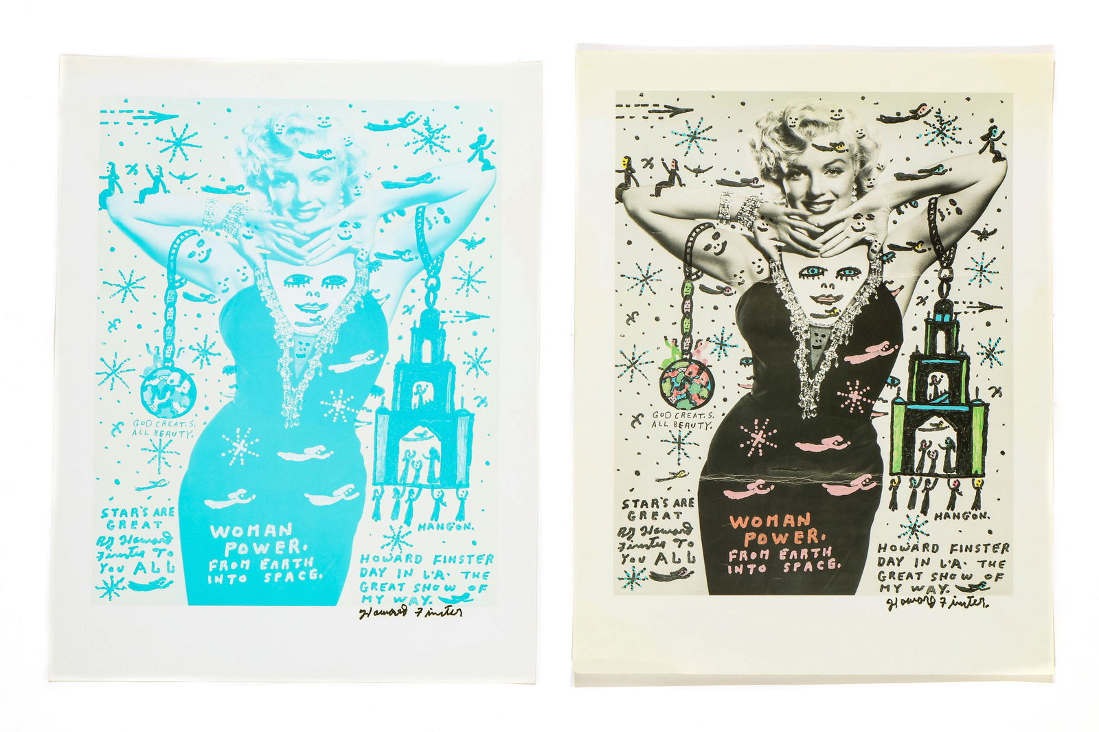 Howard Finster (American, 1916-2001) 2 "Woman Power" (1 of 3)