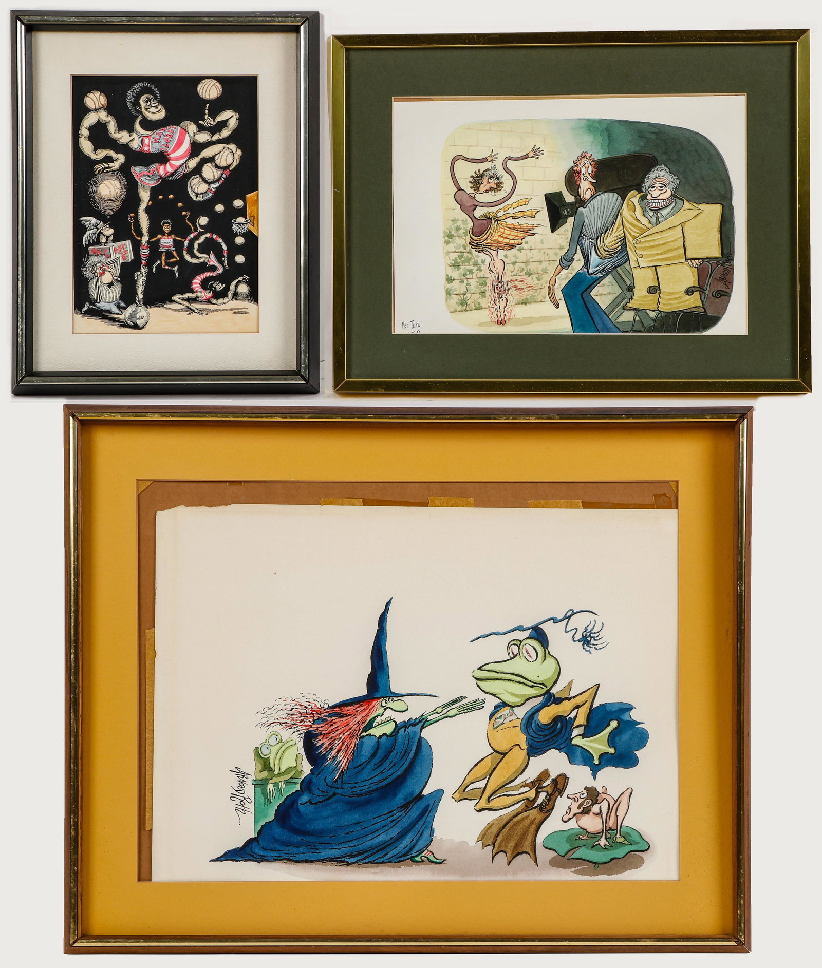 Arnold Roth (b. 1929) 3 Original Illustration Artworks for TV Guide (1 of 7)