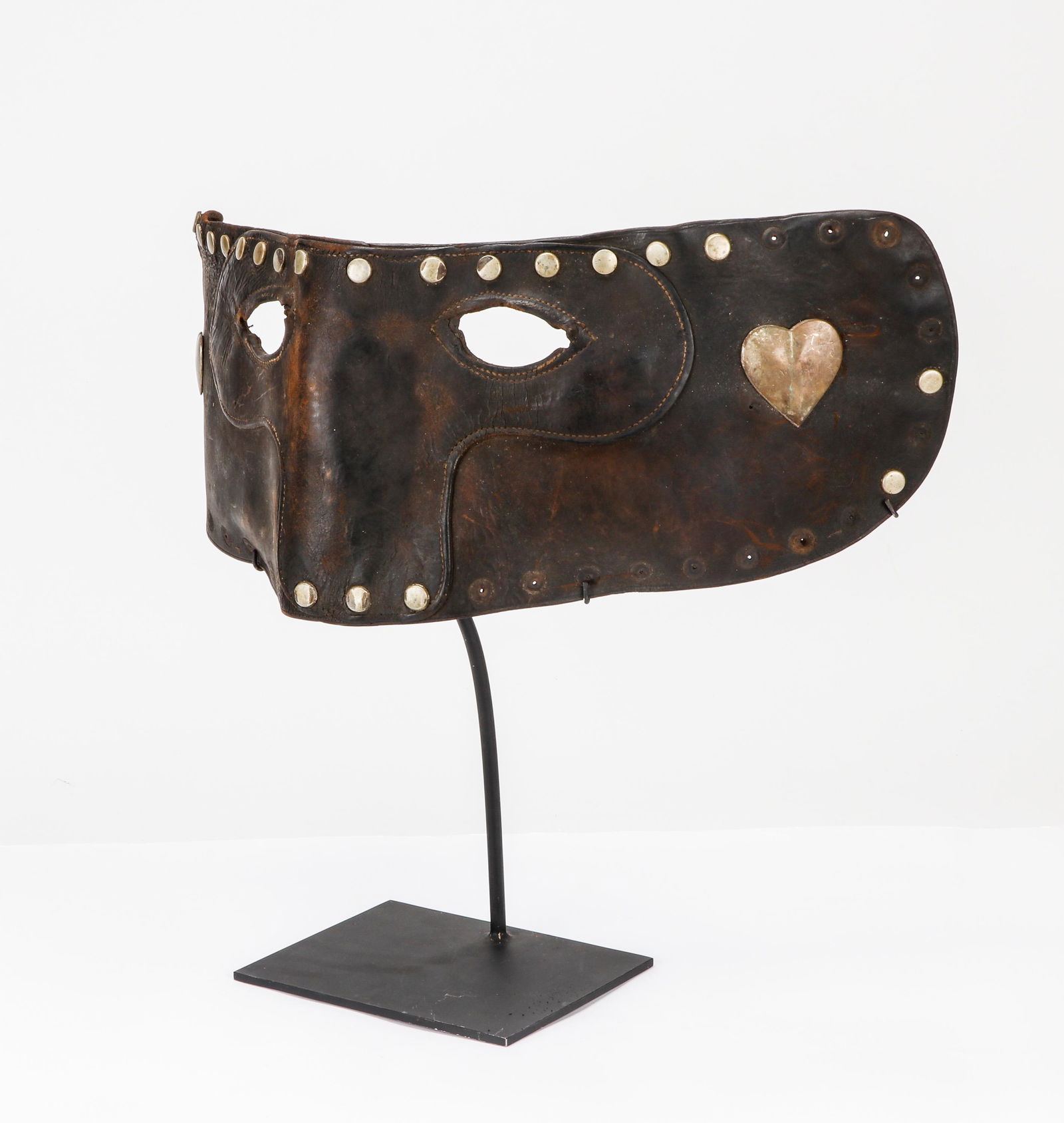 Horse Leather Mask with Hearts and Studs (1 of 3)