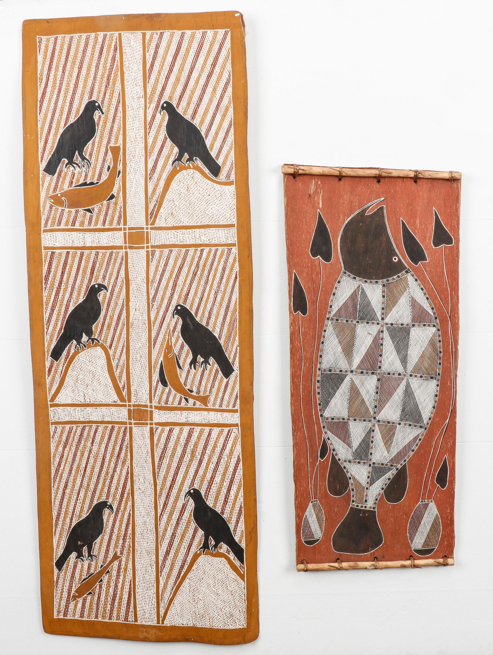 2 Aboriginal Australian Bark Paintings (1 of 2)