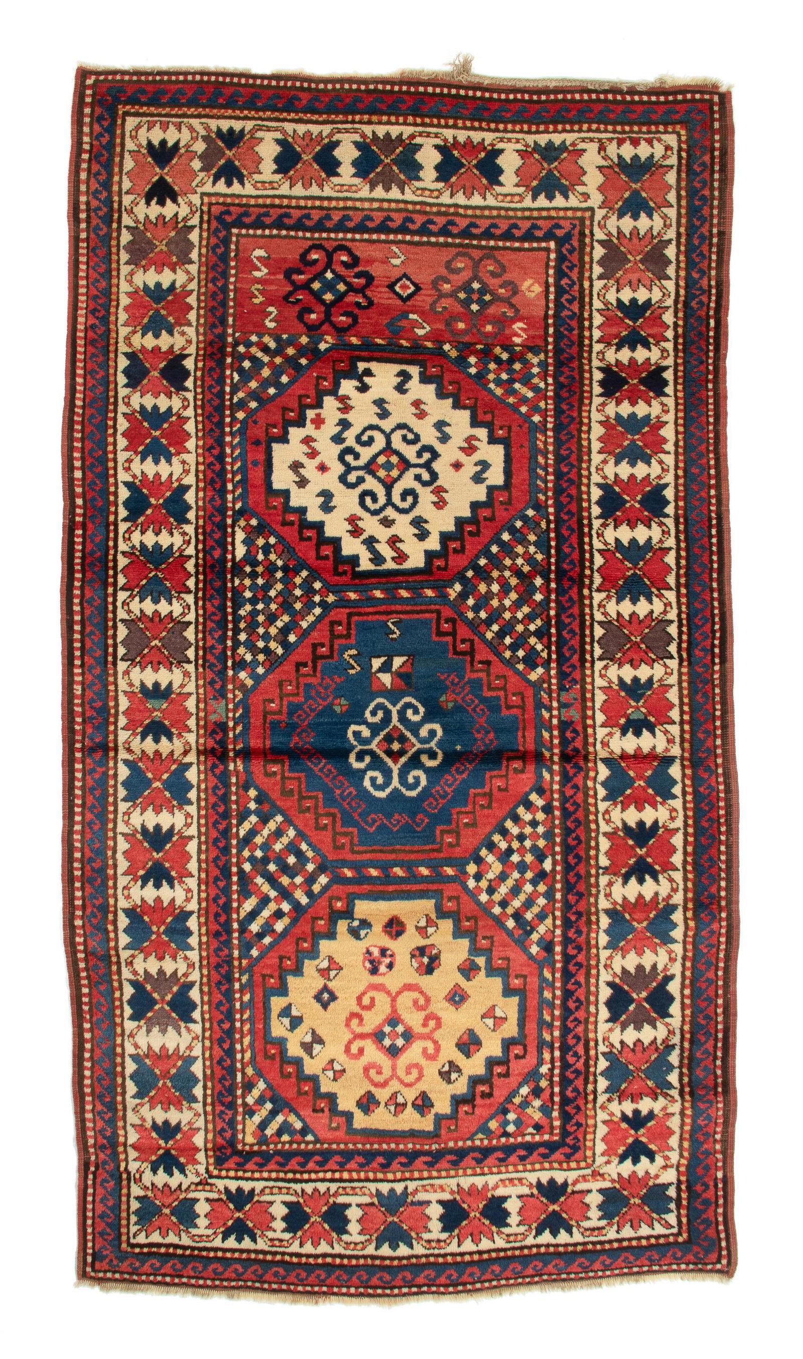 Kazak Rug, Caucasus, Ca. 1875, 4'2'' x 7'9'' (1 of 4)