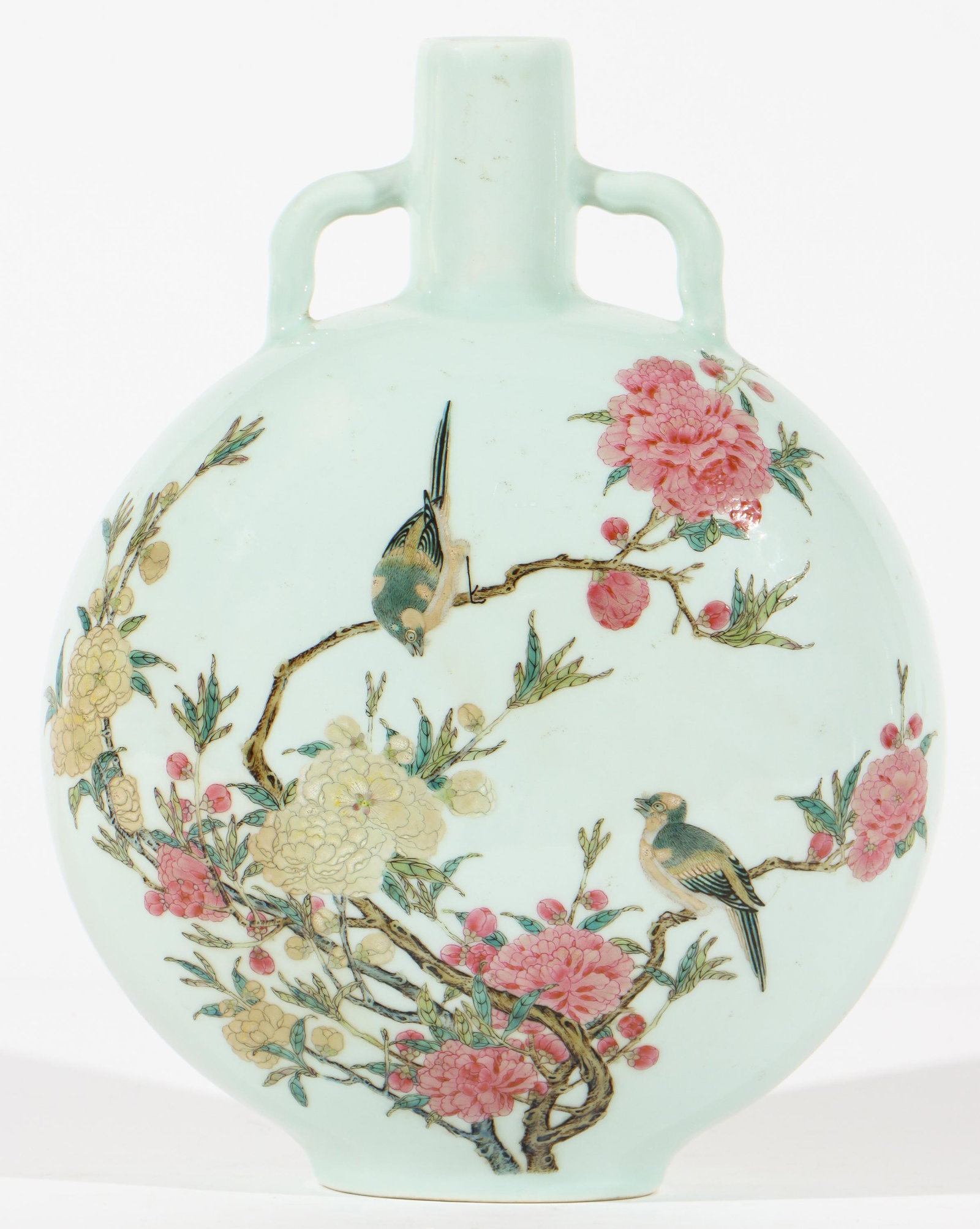 Chinese Famille Rose Moon Flask Bottle With Yongzheng Mark, 18th C. (1 of 4)