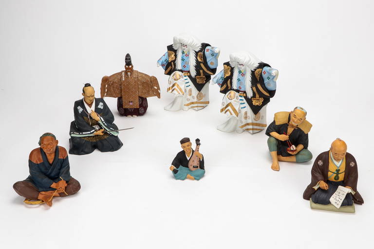 Collection Of Japanese Clay Figures