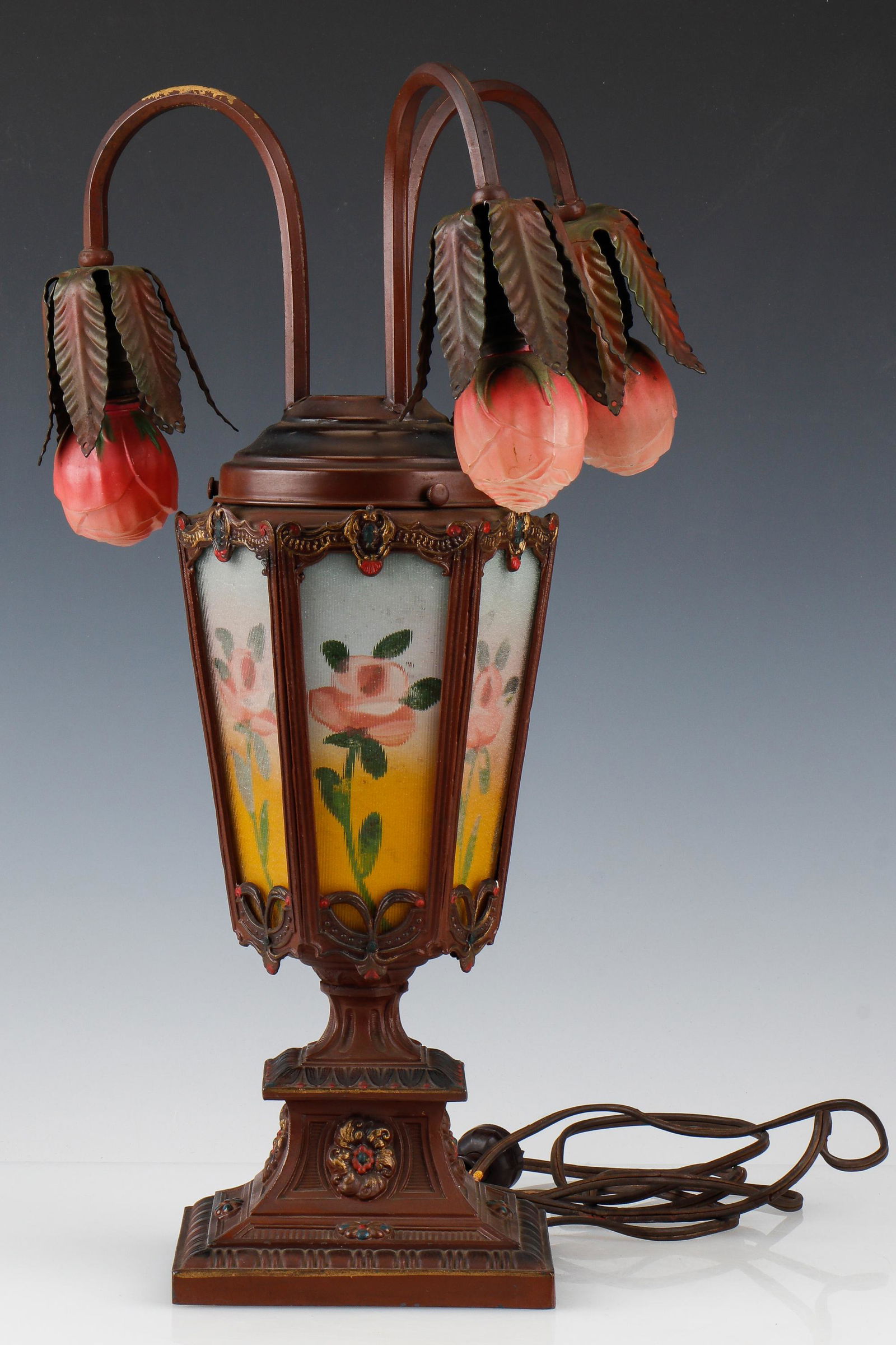 Antique Tulip Lamp, Early 20th C. (1 of 5)