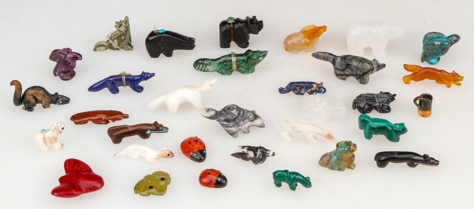 Collector's Lot of Zuni and Navajo Pueblo Carved Semi-Precious Stone and Shell Fetishes (1 of 5)