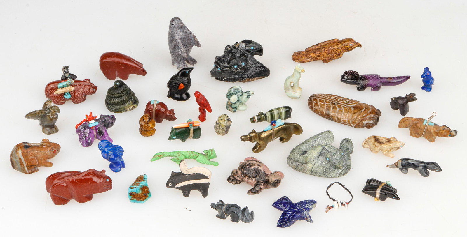 Collector's Lot of Zuni and Navajo Pueblo Carved Semi-Precious Stone Fetishes (1 of 8)