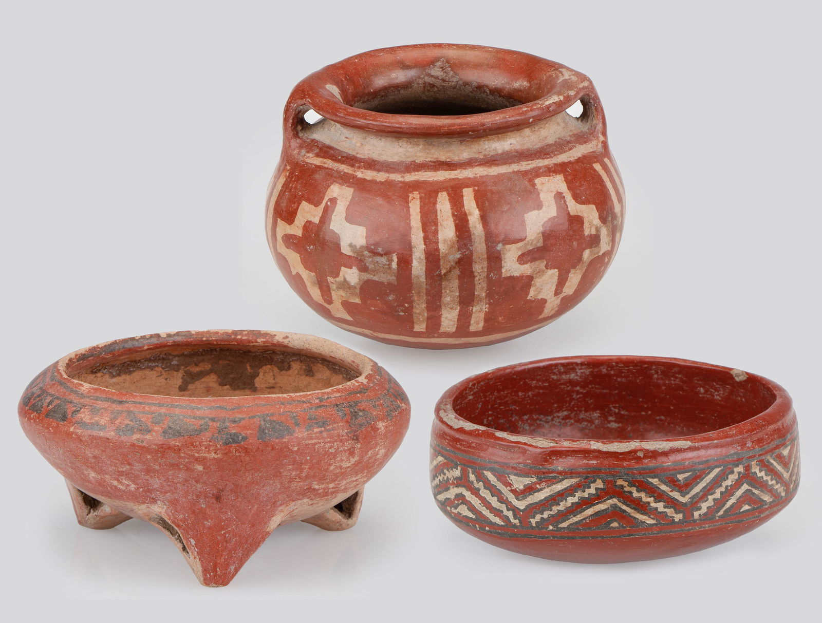 Group of 3 Pre-Columbian Chupicuaro Polychrome Pottery Bowls (1 of 10)