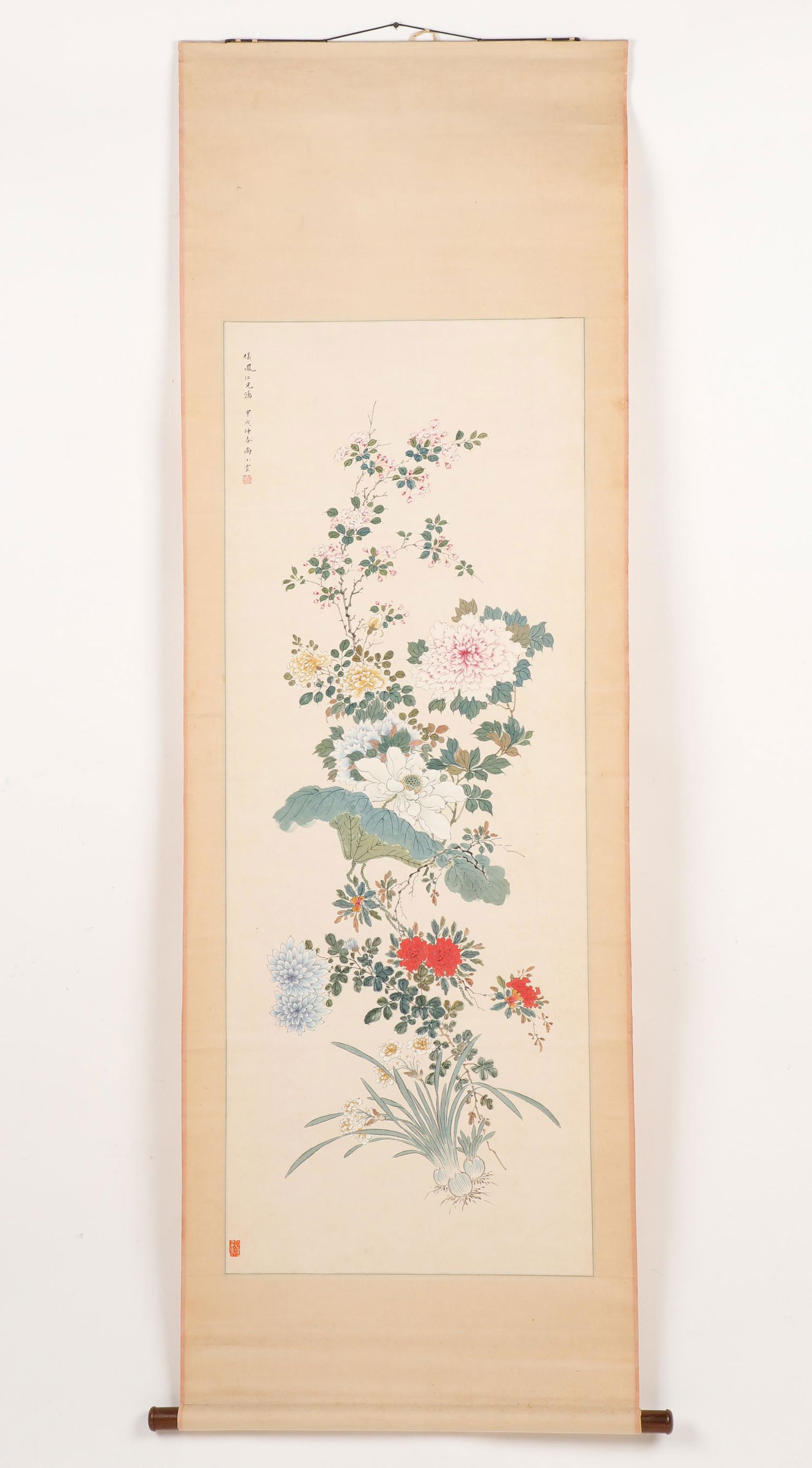 Vintage Chinese Painted Scroll by artist Shang Xiaoyun, active (1900-1976) (1 of 4)