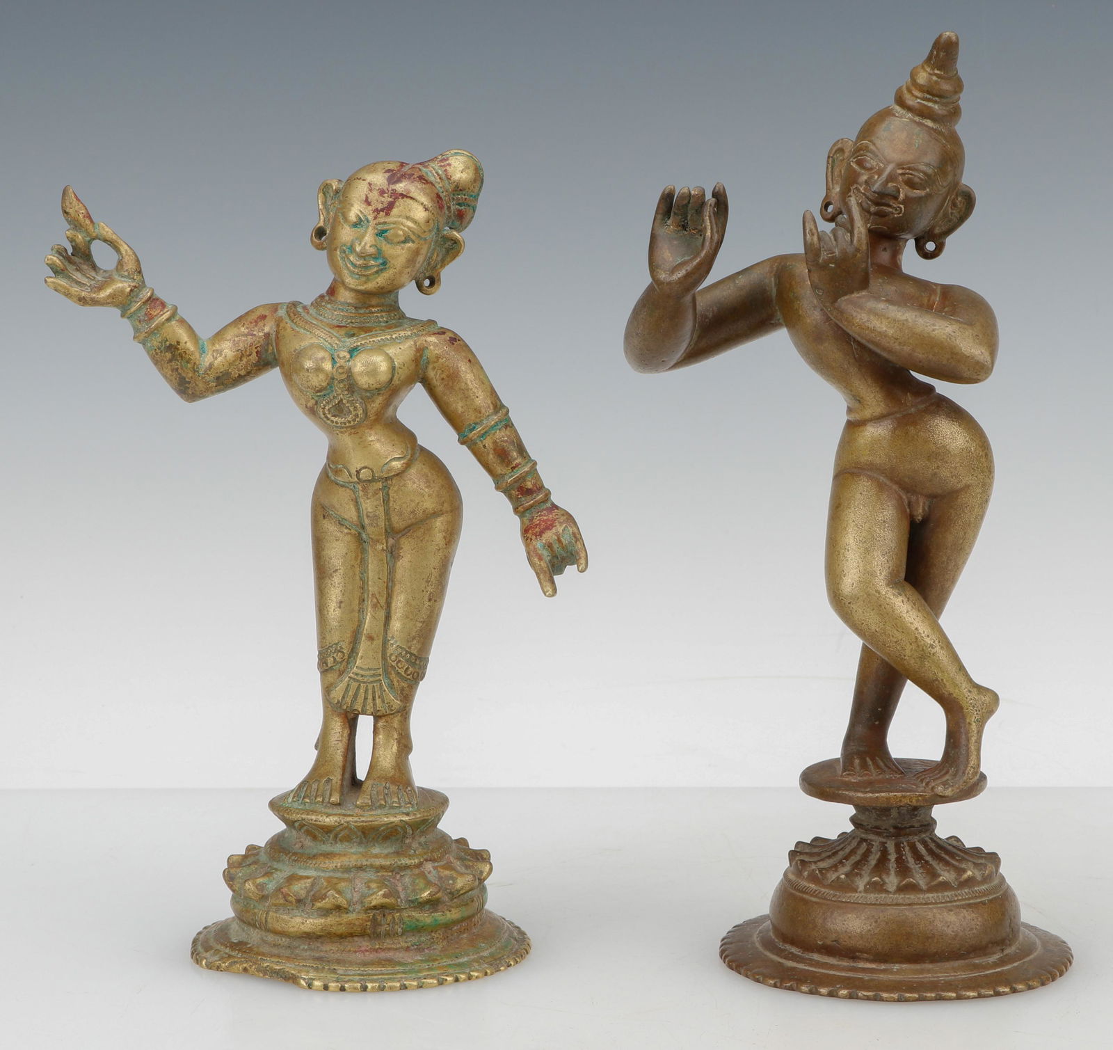 Antique Indian Bronze Statues of Radha and Krishna (1 of 5)