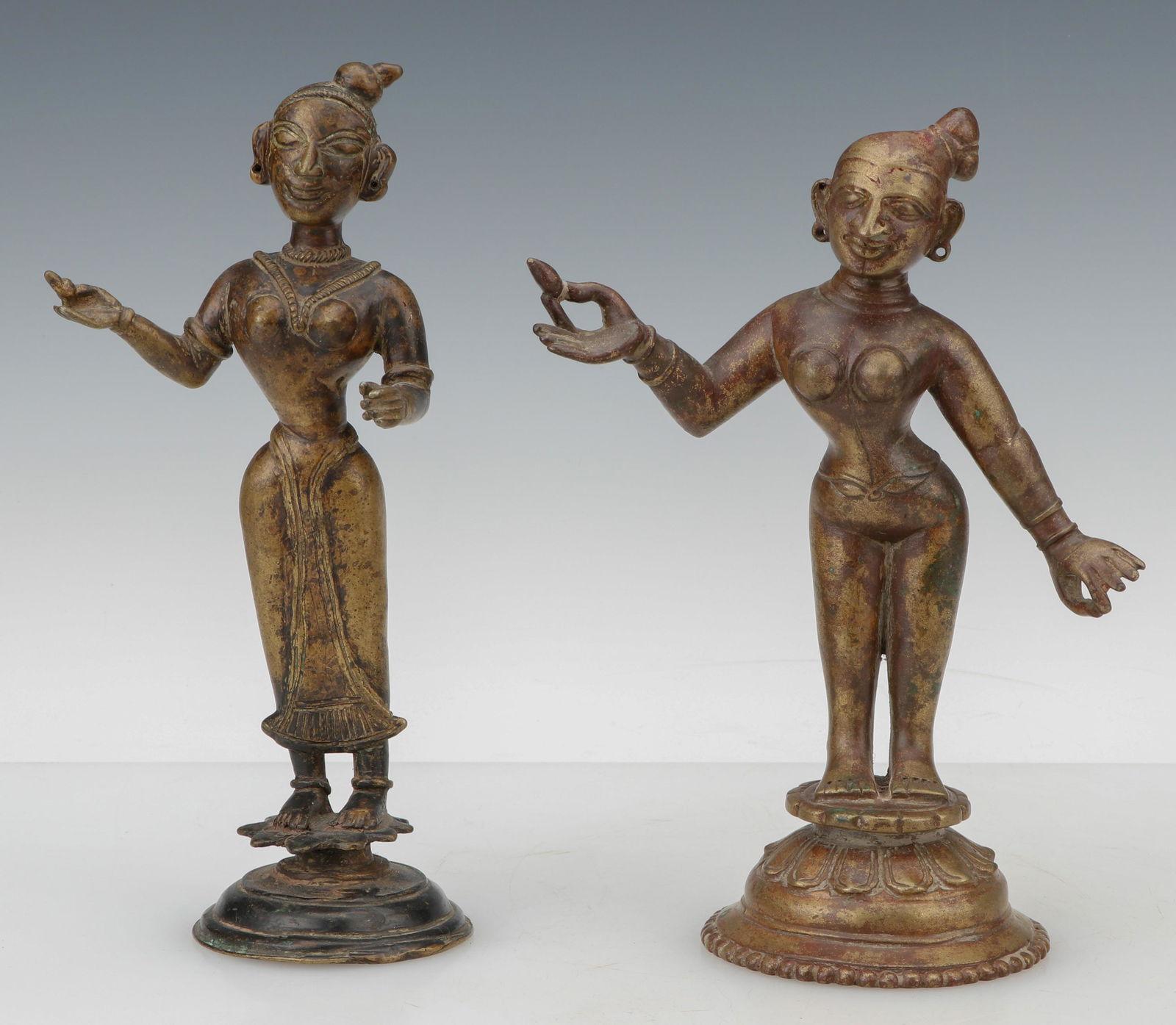 2 Antique Indian Bronze Statues of Radha (1 of 5)