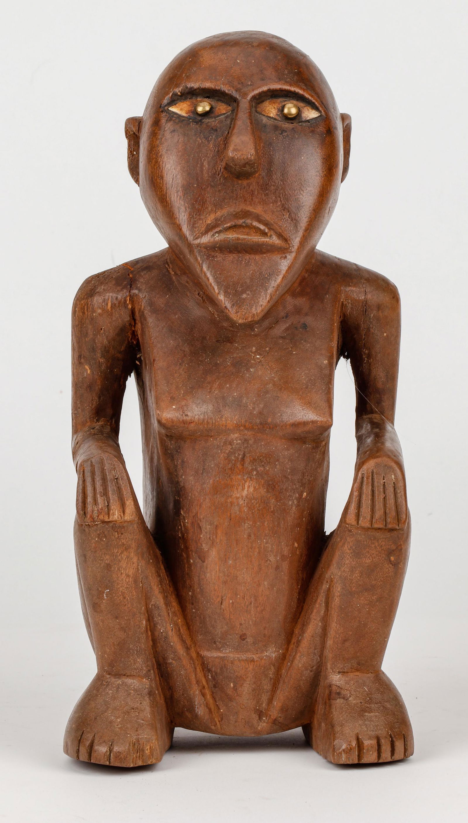 Micronesian Female Squatting Figure, Caroline Islands (1 of 6)