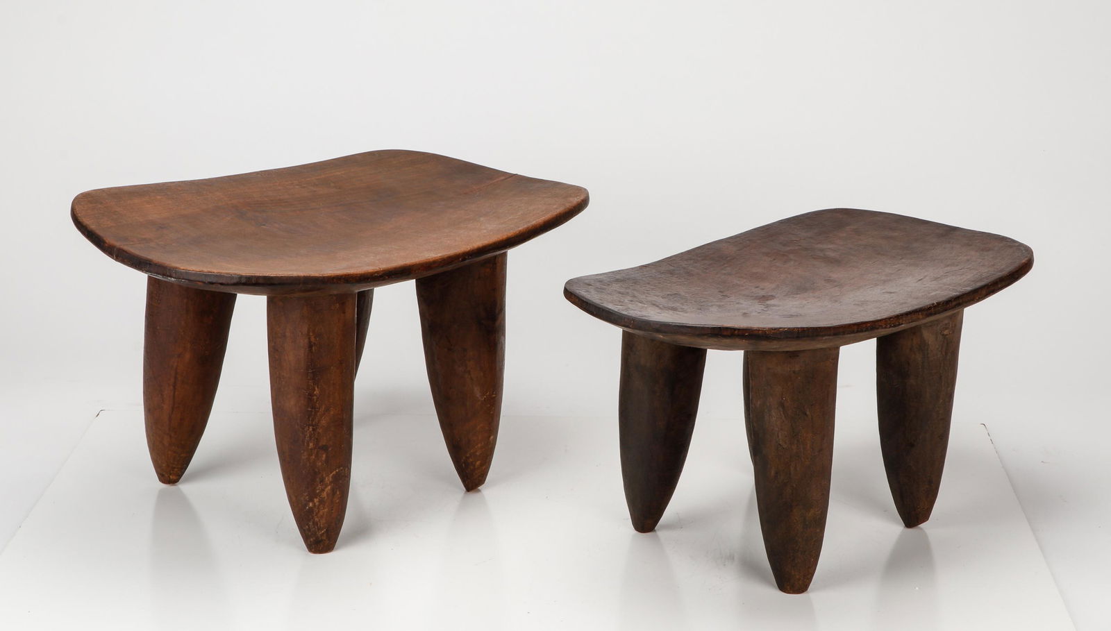 2 African Nupe 4-Legged Stools, Ivory Coast (1 of 3)