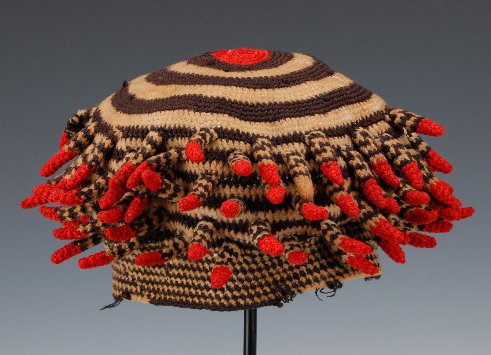 African Bamileke Knitted Hat, Grasslands, Cameroon (1 of 3)