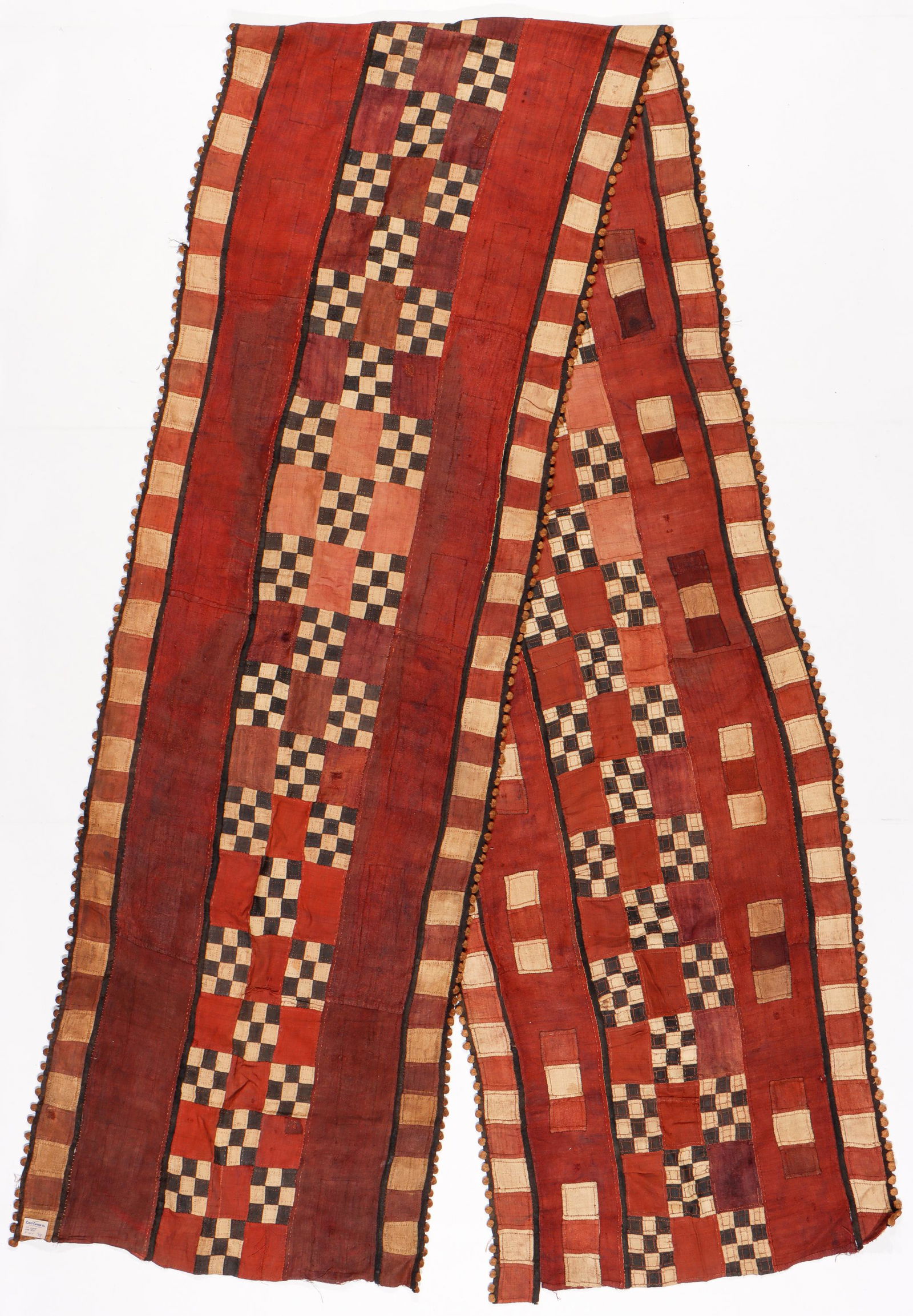 African Kuba Prestige Cloth Dance Skirt, Bushong People, DRC, 16'4" (1 of 3)