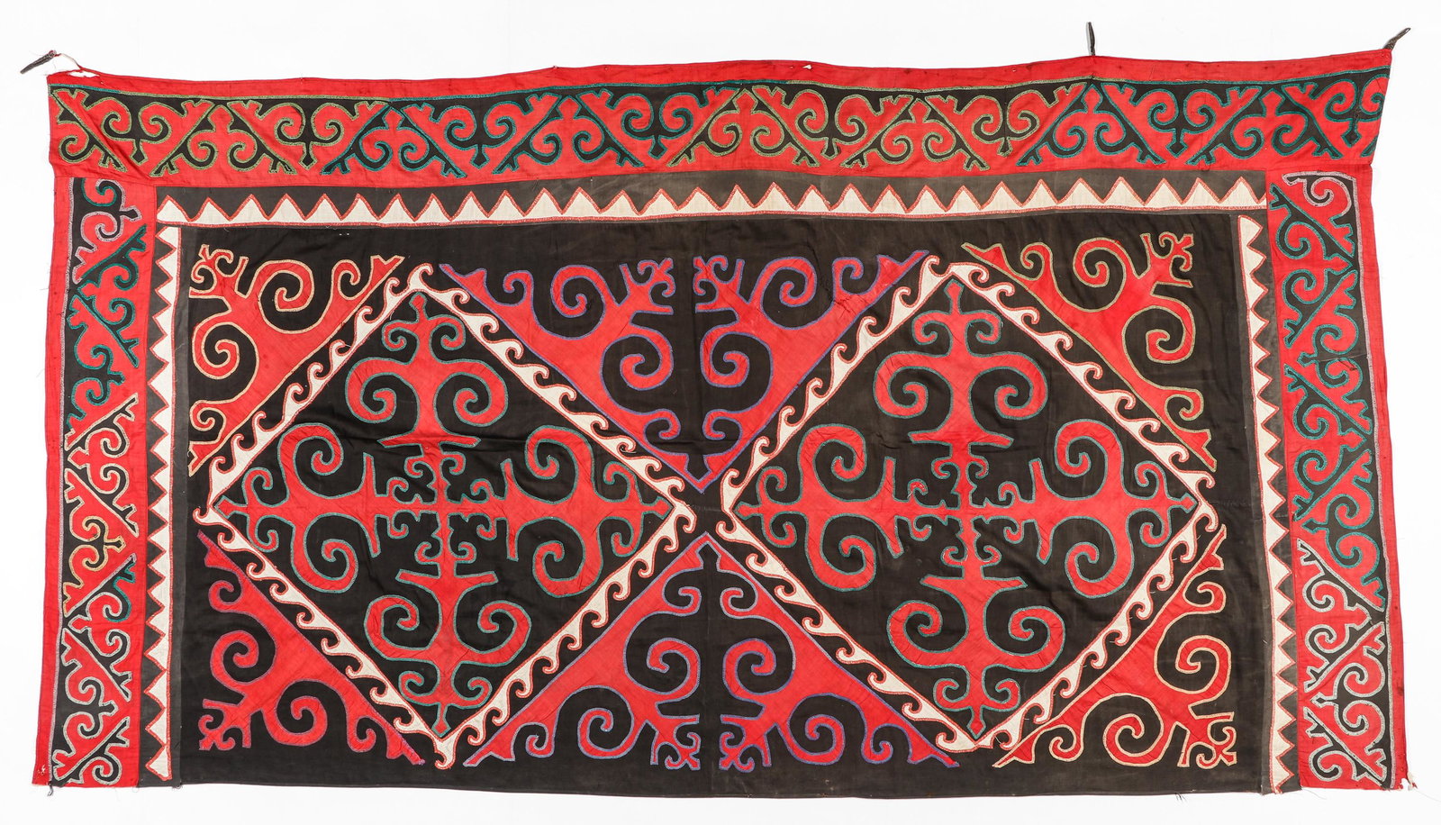 Central Asian Tent Hanging, Uzbekistan, Ca. 1900: Central Asian Tent Hanging, Uzbekistan, Ca. 1900. Size: 4'10'' x 9'2'' (147 x 279 cm).