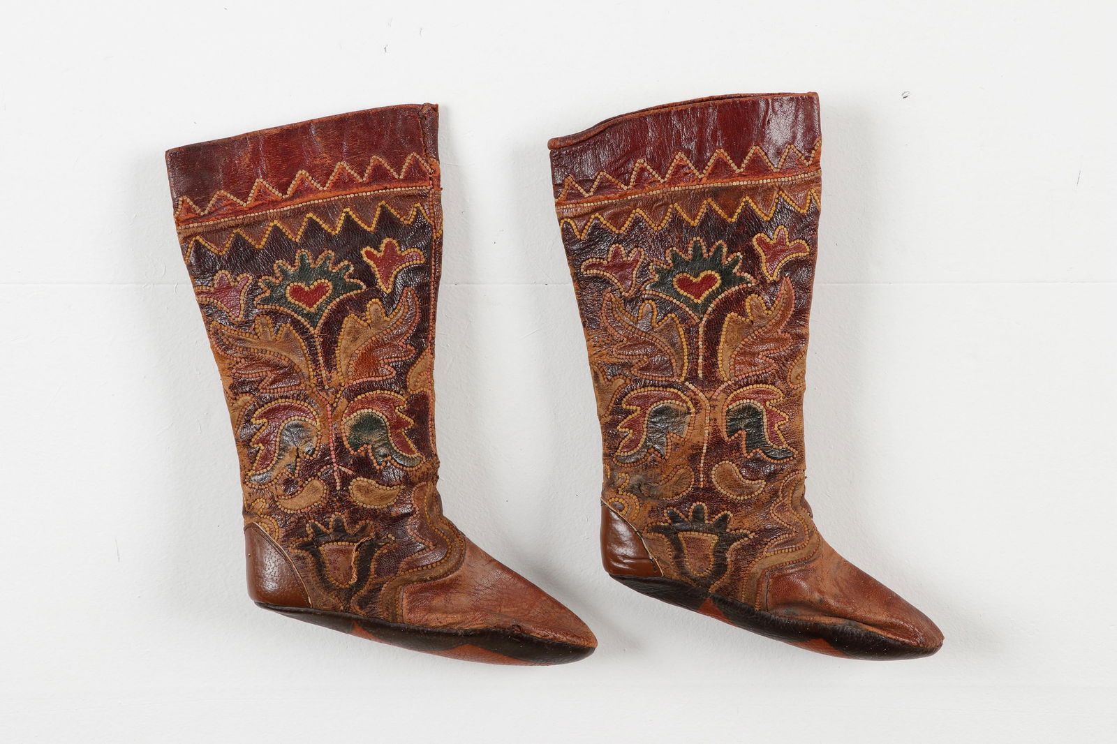 Pair of Masi Uzbek Leather Boots, Early 20th C. (1 of 3)