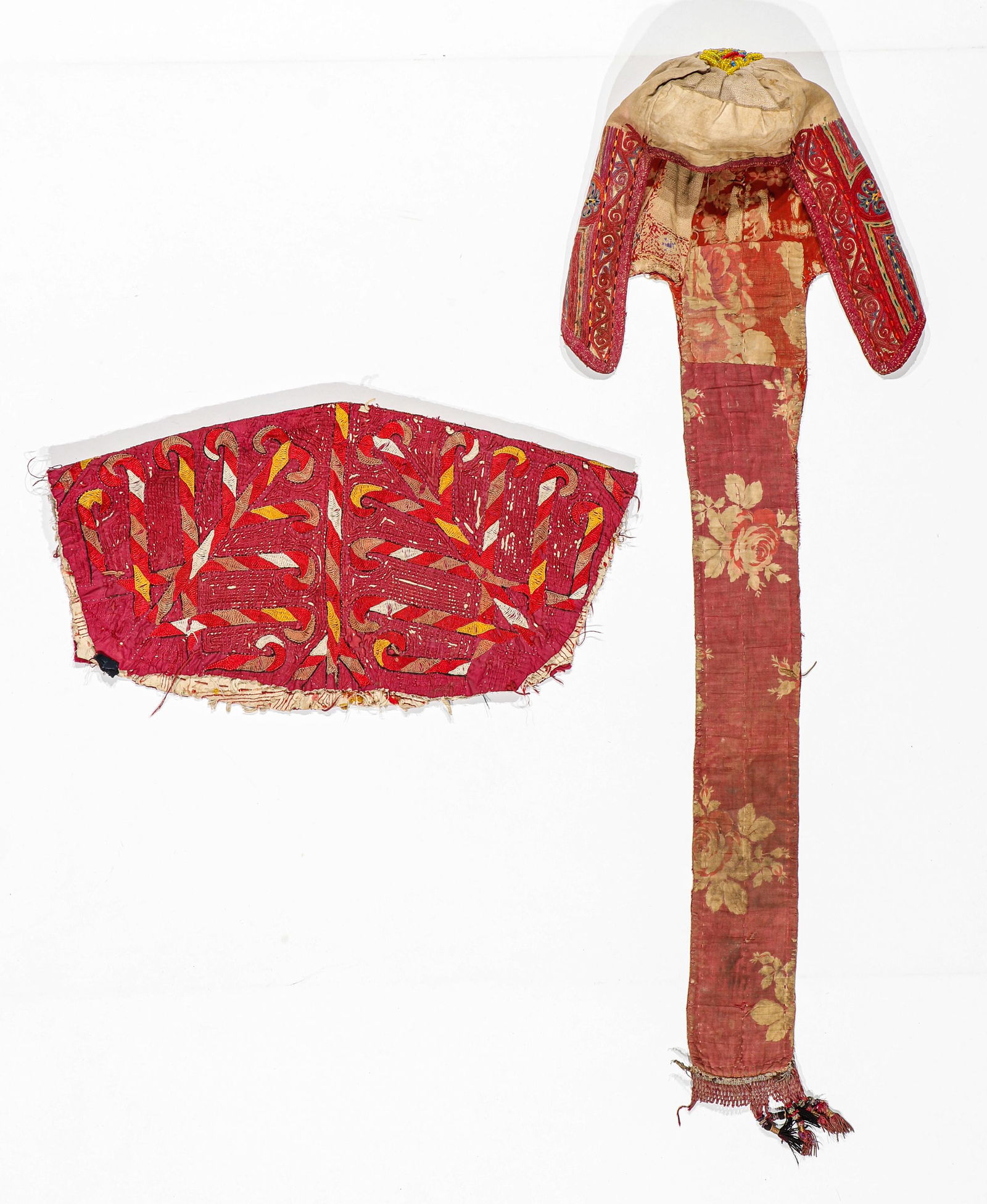 Turkmen Hat Embroidery and Kirgiz Hat, Late 19th/20th C. (1 of 3)