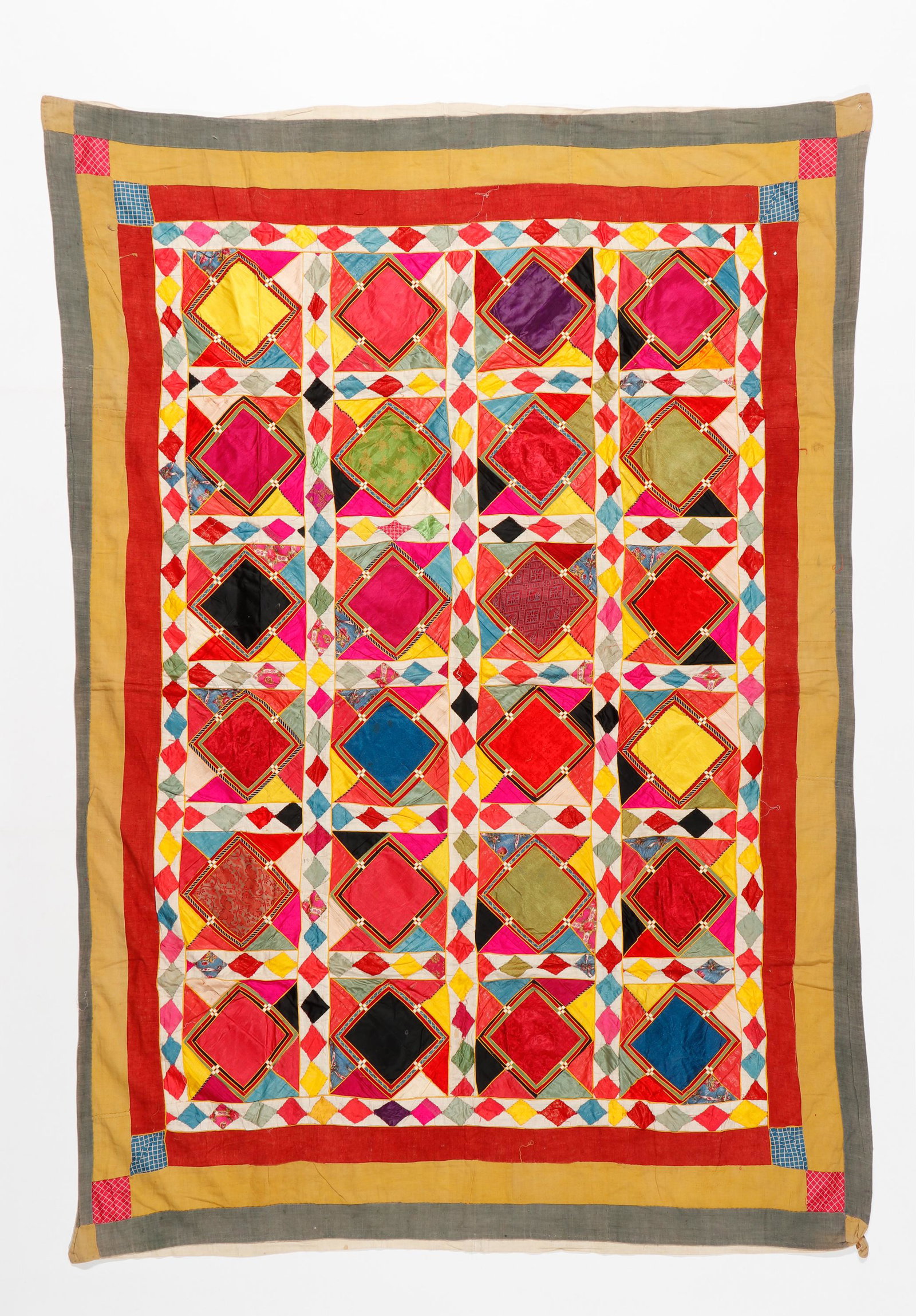 Embroidered Cotton Patchwork Textile, India, Mid 20th C. (1 of 4)