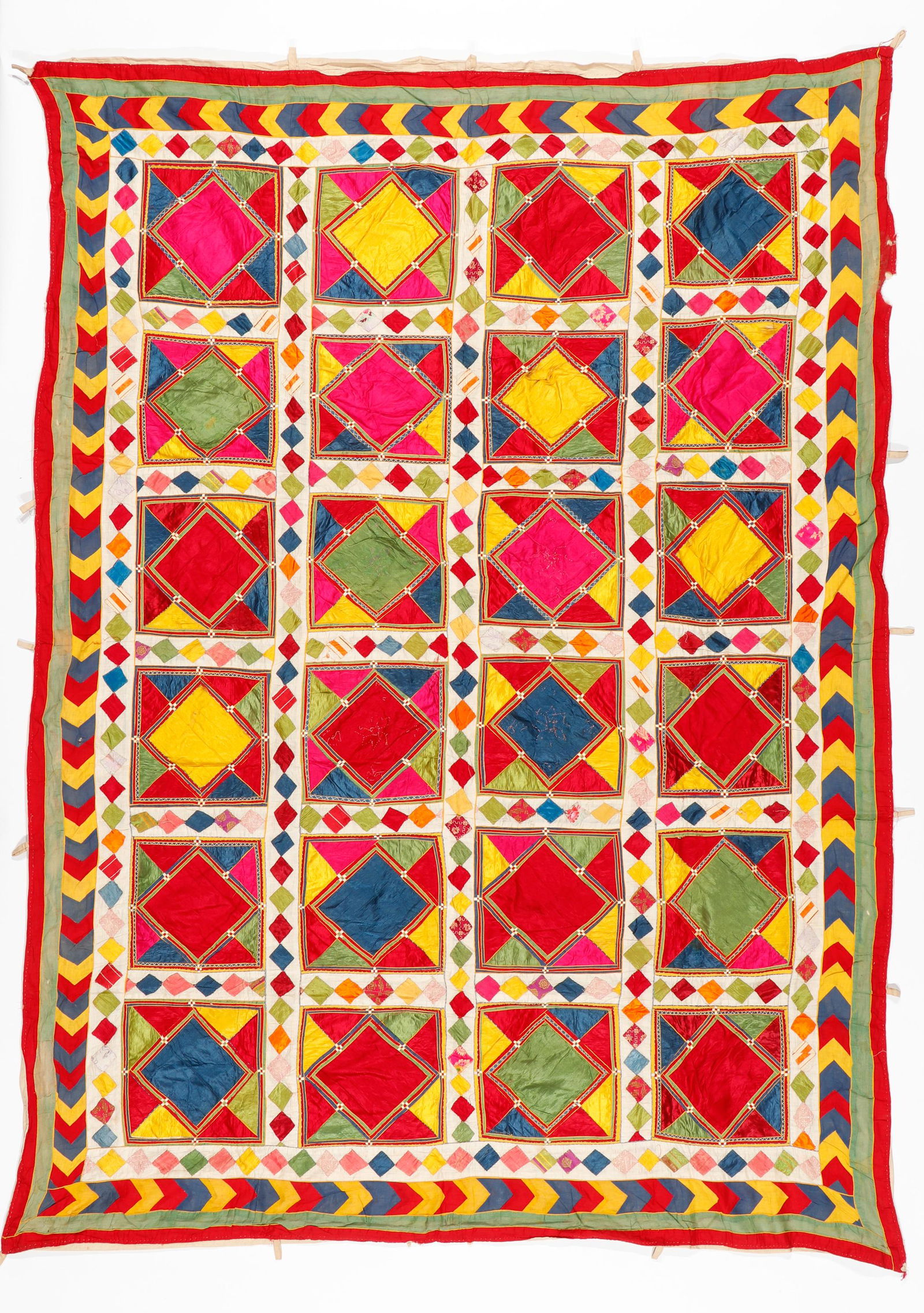 Embroidered Cotton Patchwork Textile, India, Mid 20th C (1 of 7)