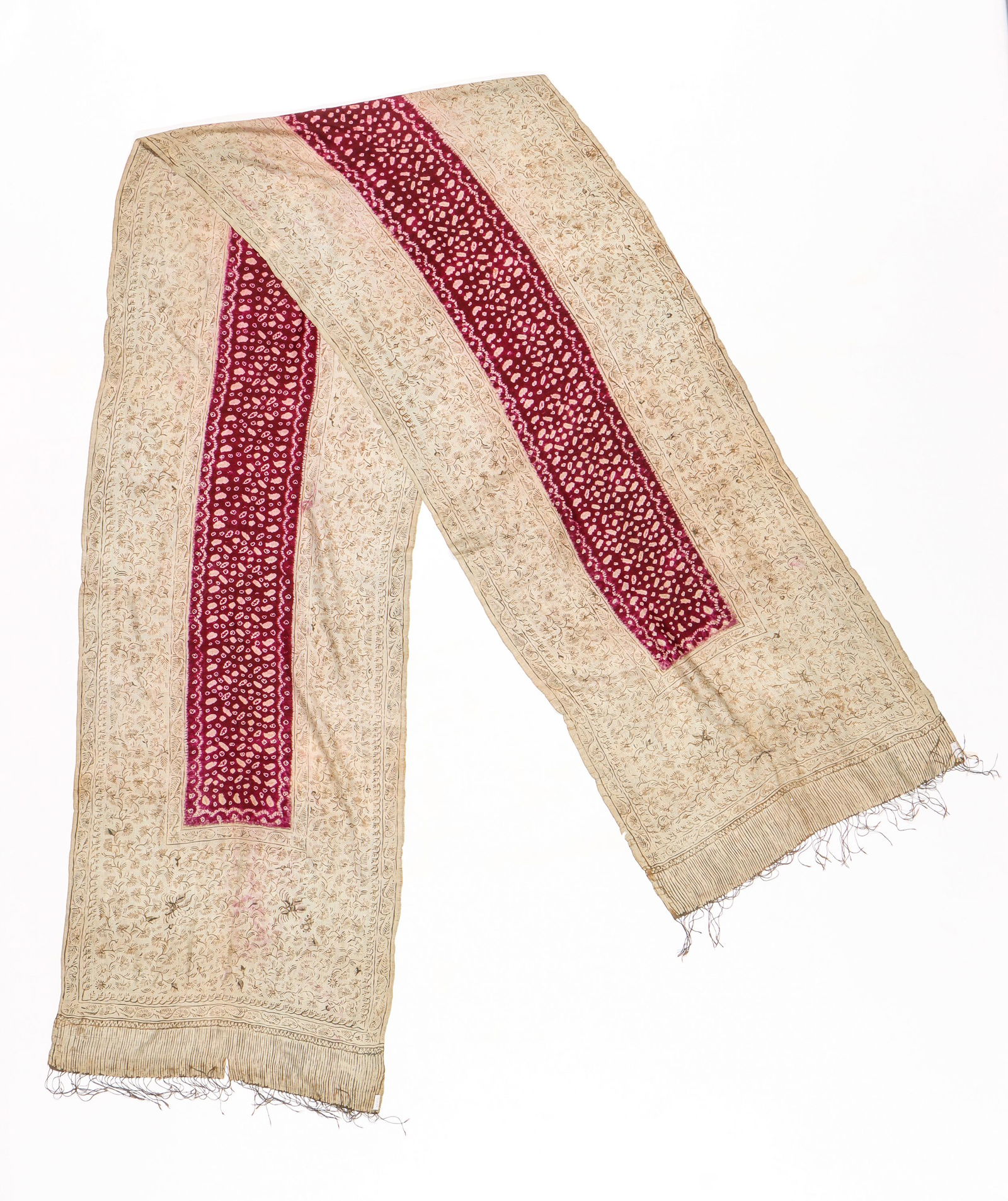 Rare Silk Batik Shoulder Cloth With Pelangi, Indonesia, Early 20th C. (1 of 3)