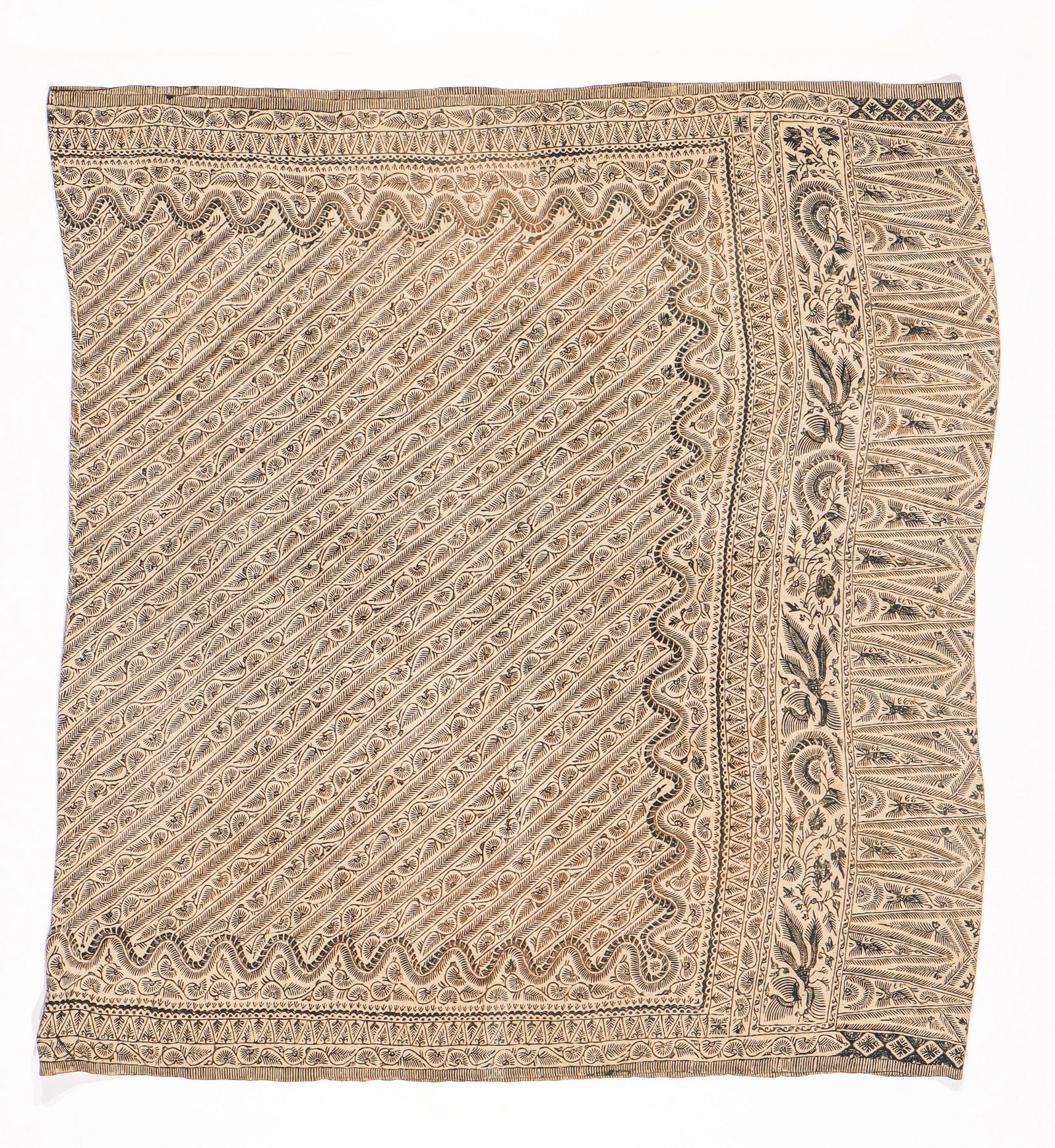 Kain Rembang Silk Batik Shoulder Cloth, Java, Early 20th C. (1 of 4)