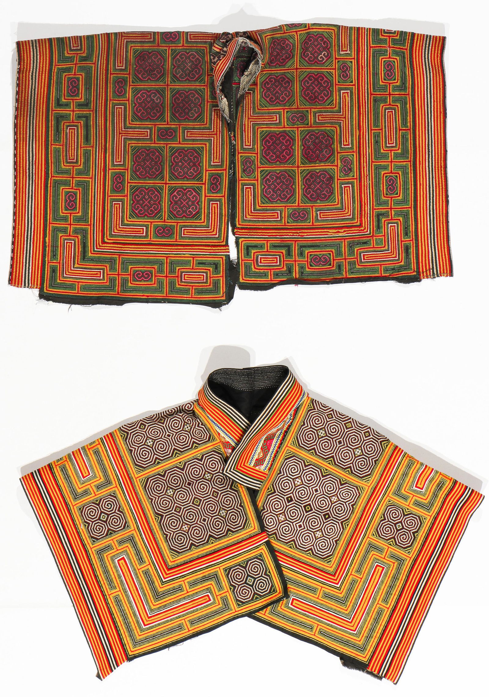 2 Miao Open Tunic-Style Textiles, China, Mid 20th C. (1 of 5)