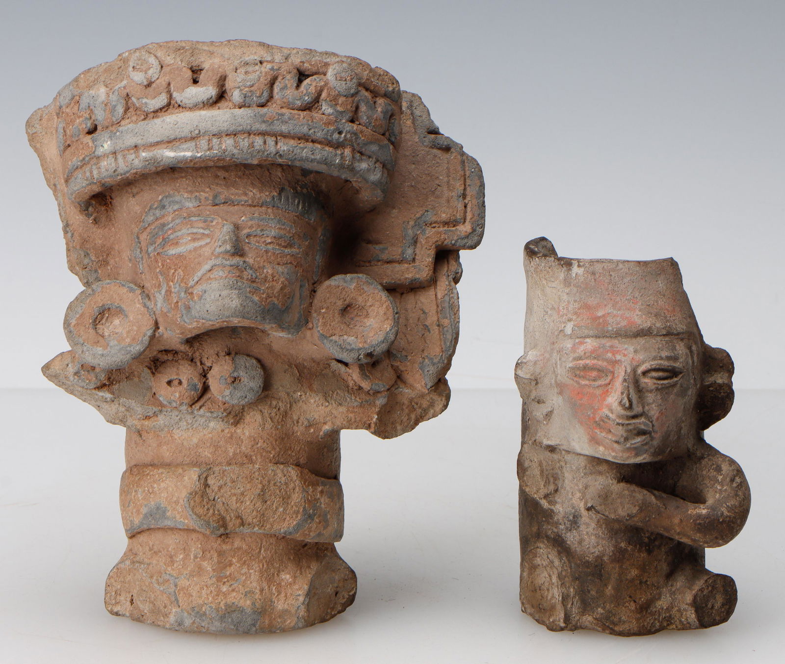 2 Pre-Columbian Zapotec Pottery Figure Fragments (1 of 6)