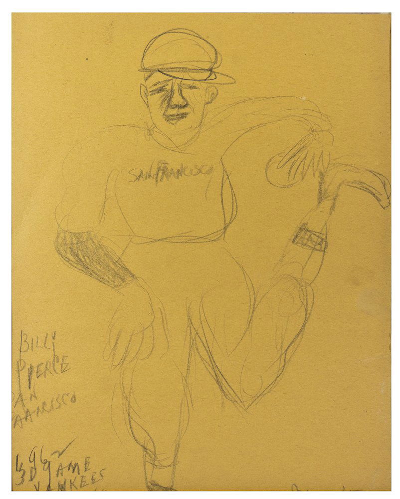 Justin McCarthy: American (1892-1977); “Billy Pierce San Francisco, 1962”; Pencil on paper, framed; Image: 12”x9”