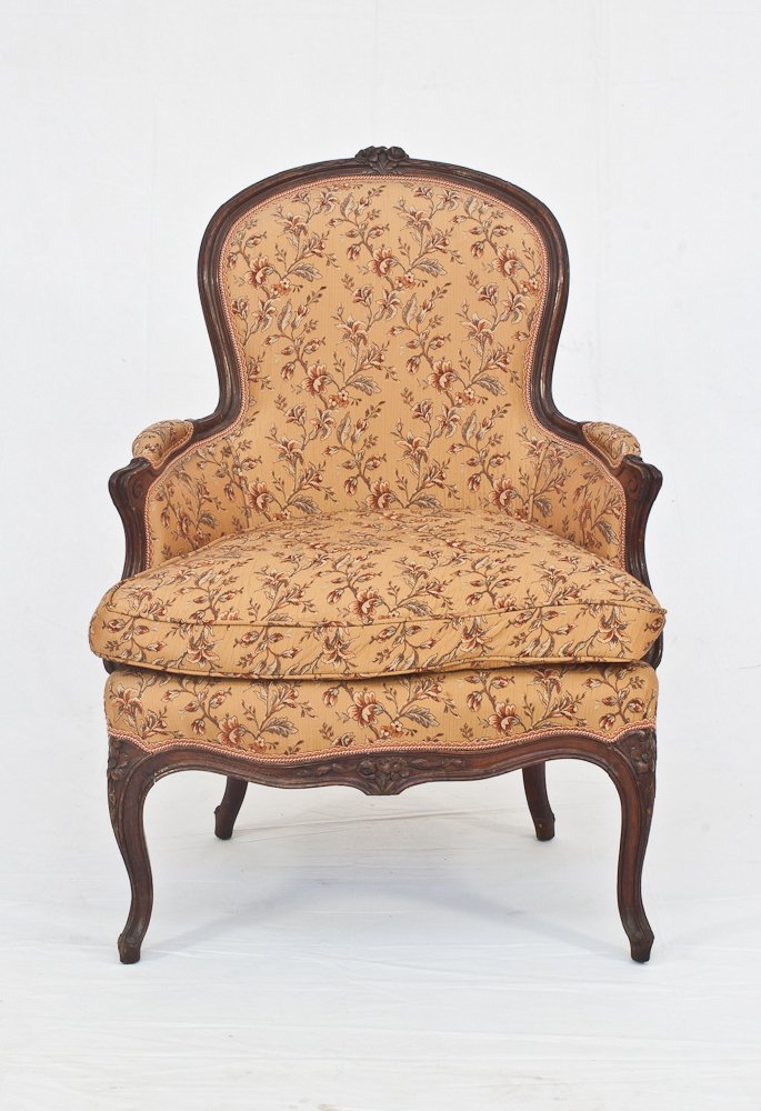 Antique French Bergere Chair: Height: 37” Width: 26”