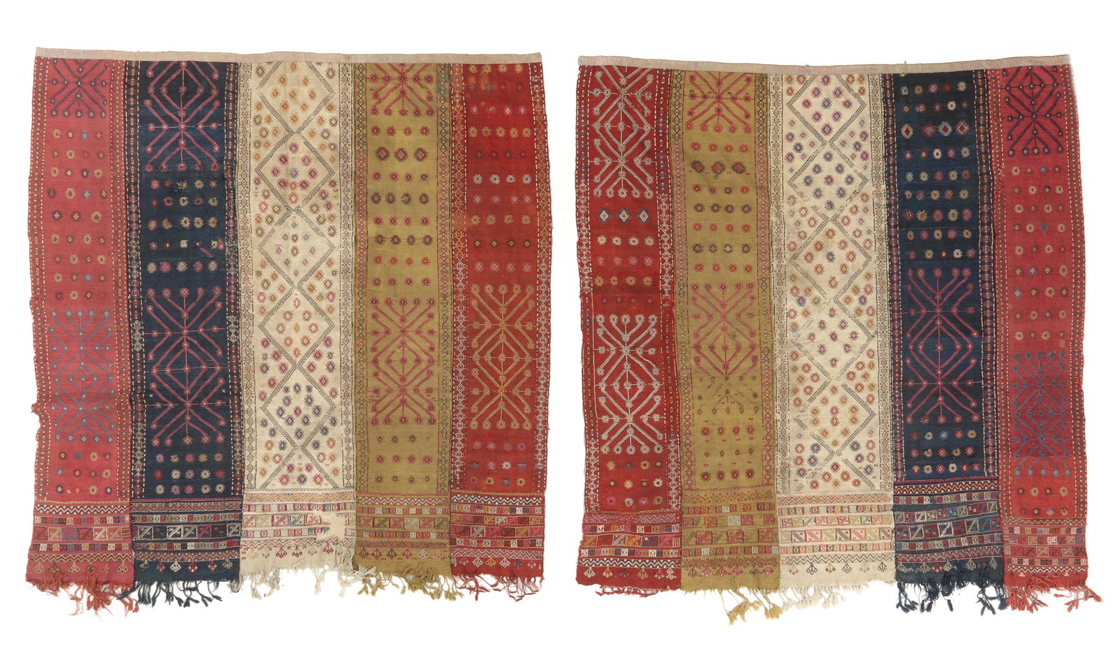 2 Halves of an East Anatolian Cicim, Turkey, 19th C., 6'2'' x 6'5' (1 of 4)