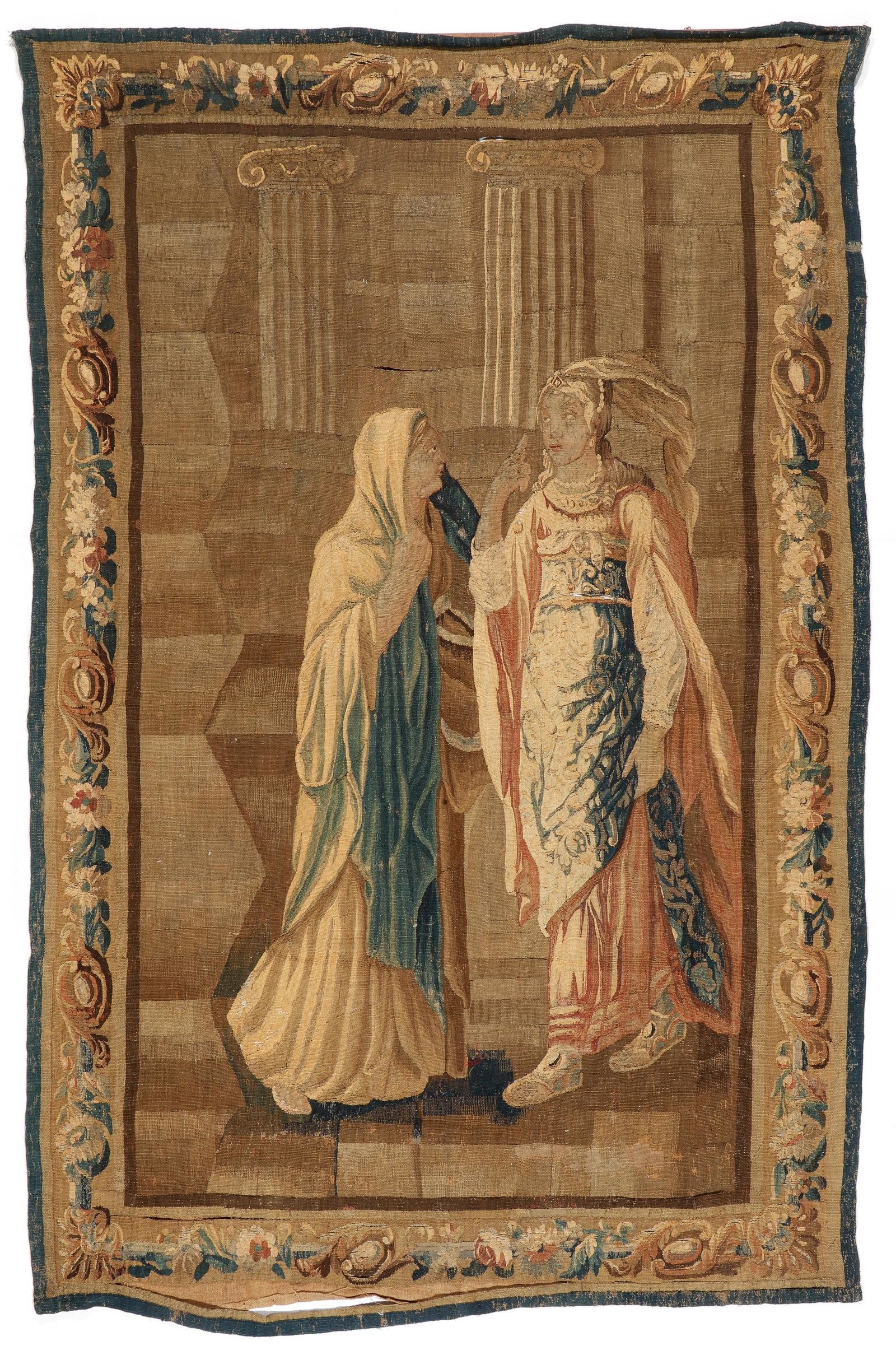 Flemish Pictorial Tapestry, Ca. 1700's, 6'0'' x 8'10'' (1 of 6)