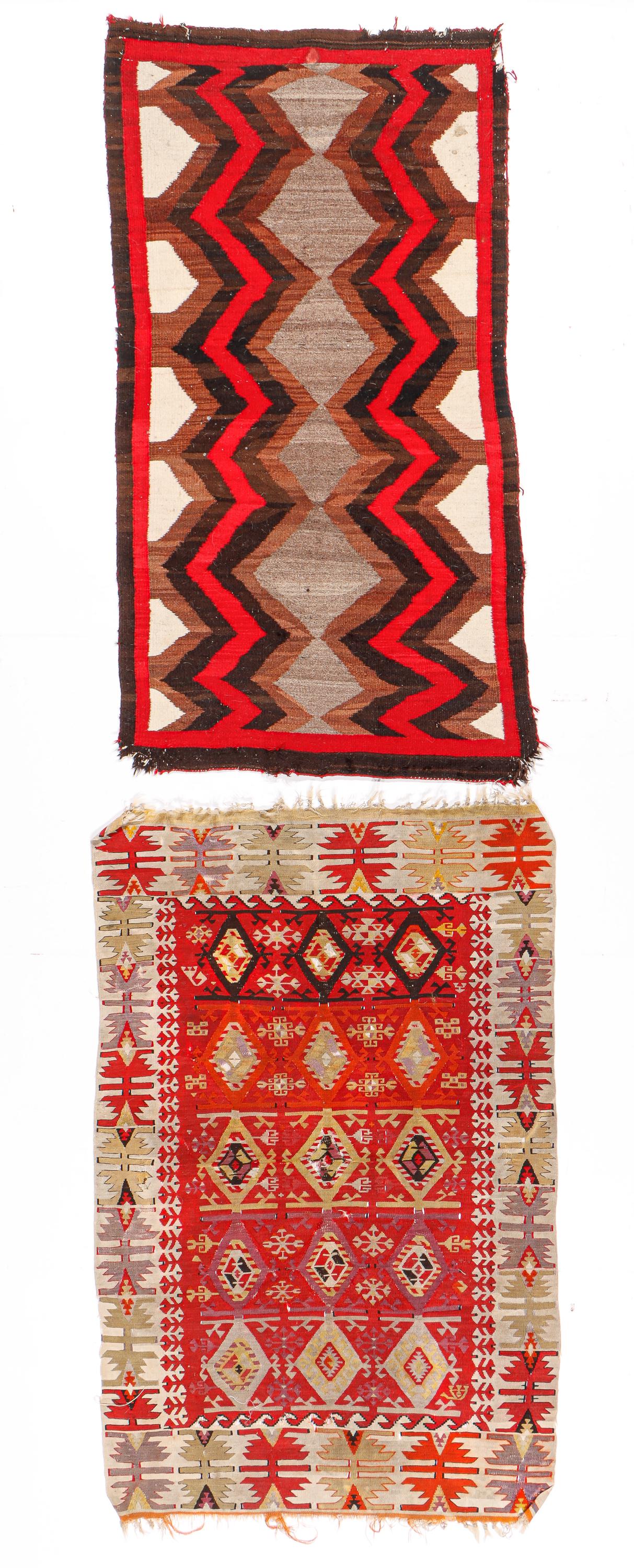 Navajo Rug and Turkish Kilim, Early/Mid 20th C. (1 of 4)
