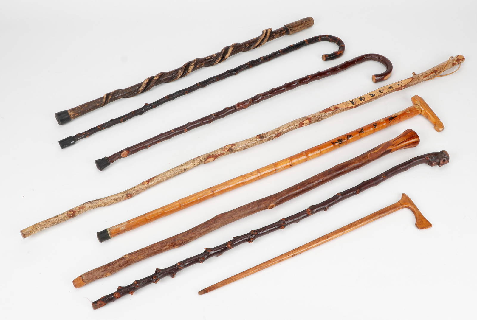Collector's Lot Of Folk Carved Canes Auction